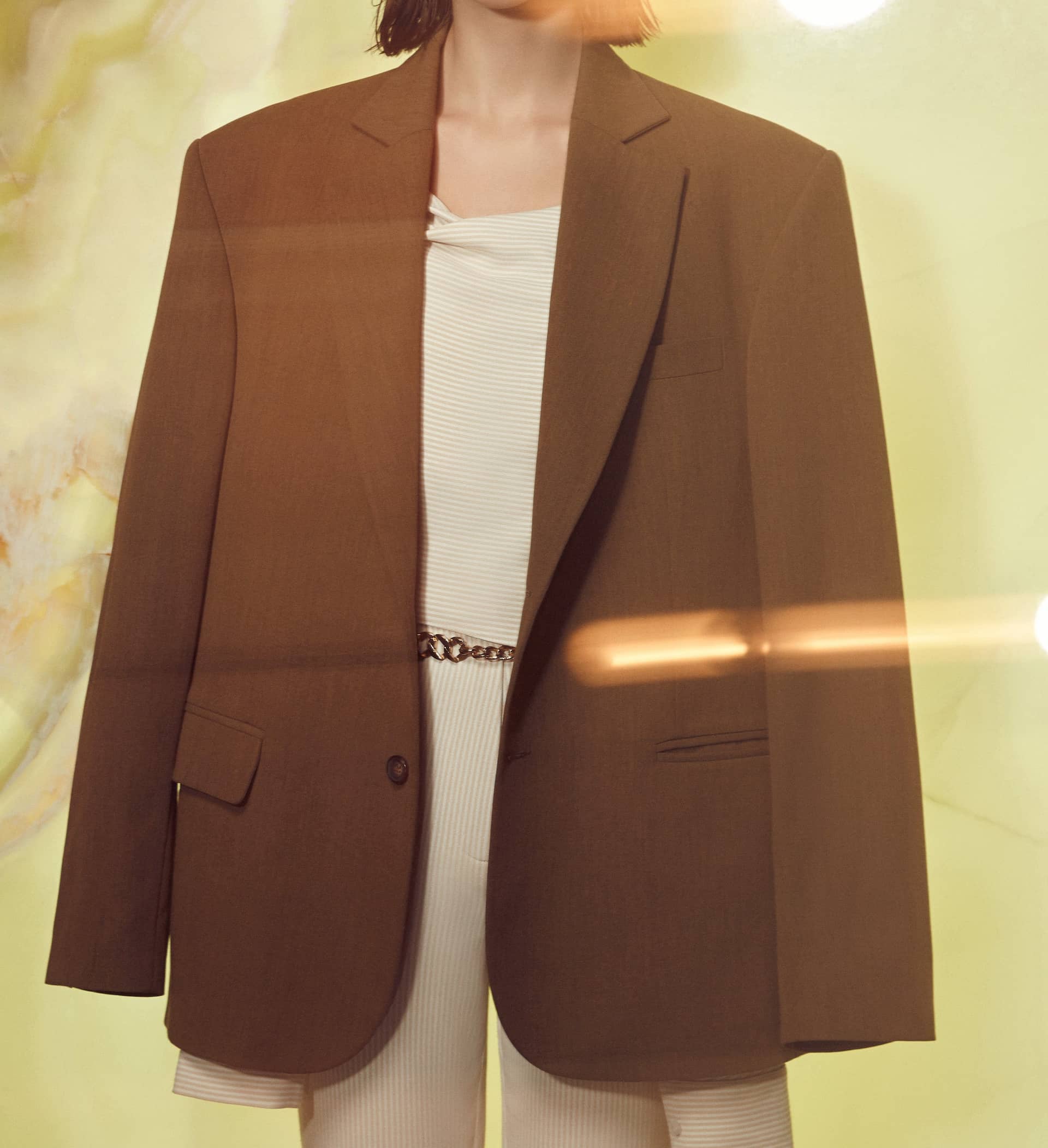 Boxy Oversize Blazer in Khaki made by Nazli Ceren