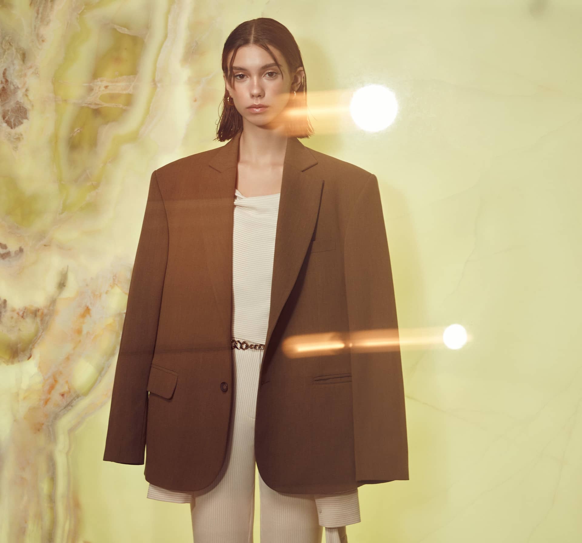 Boxy Oversize Blazer in Khaki made by Nazli Ceren
