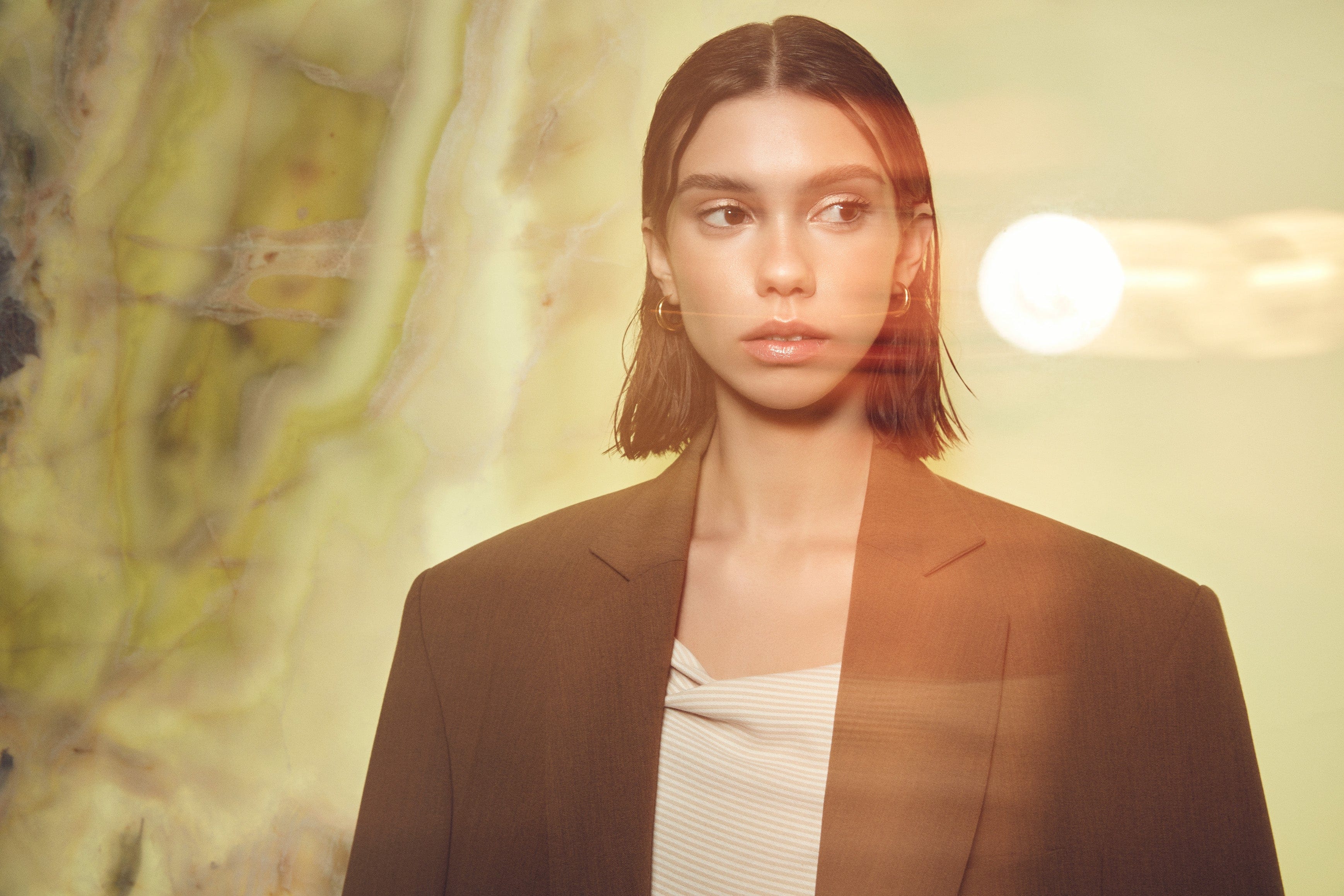 Boxy Oversize Blazer in Khaki made by Nazli Ceren