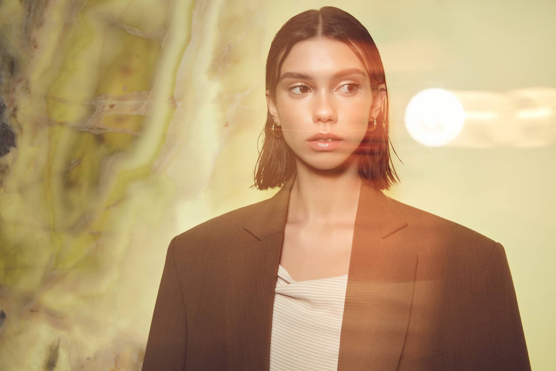 Boxy Oversize Blazer in Khaki made by Nazli Ceren