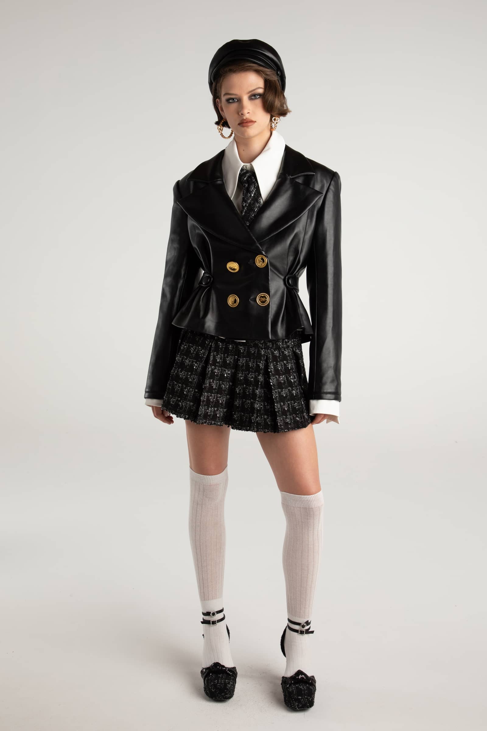 Lucy Leather Jacket in Black made by Nana Jacqueline