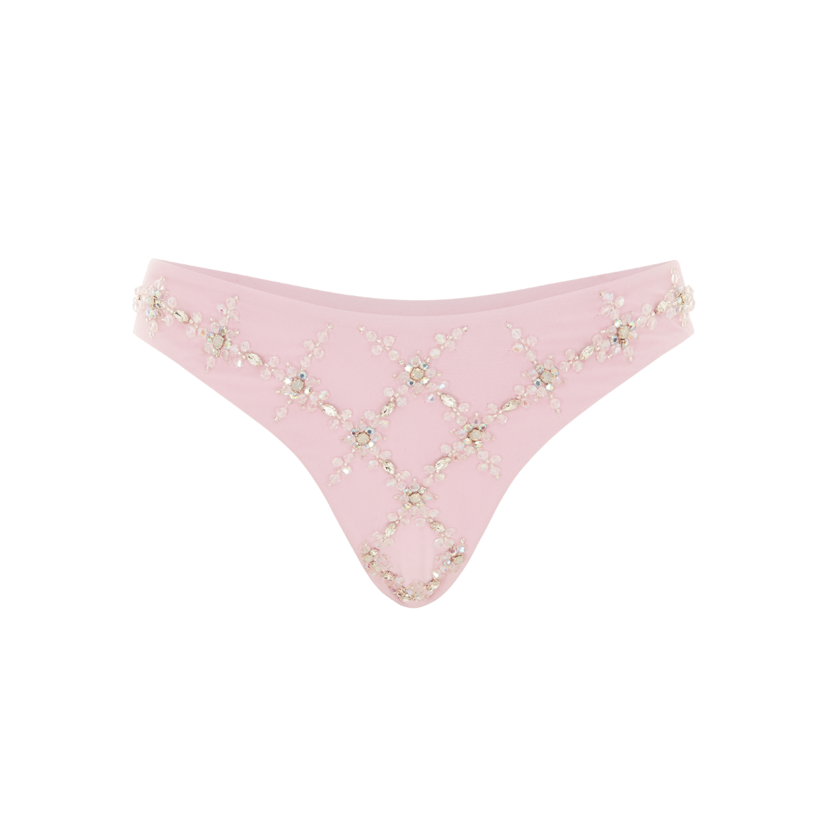 Rose Flattering Vintage Pink Bikini Bottoms in Pink made by Oceanus Swimwear