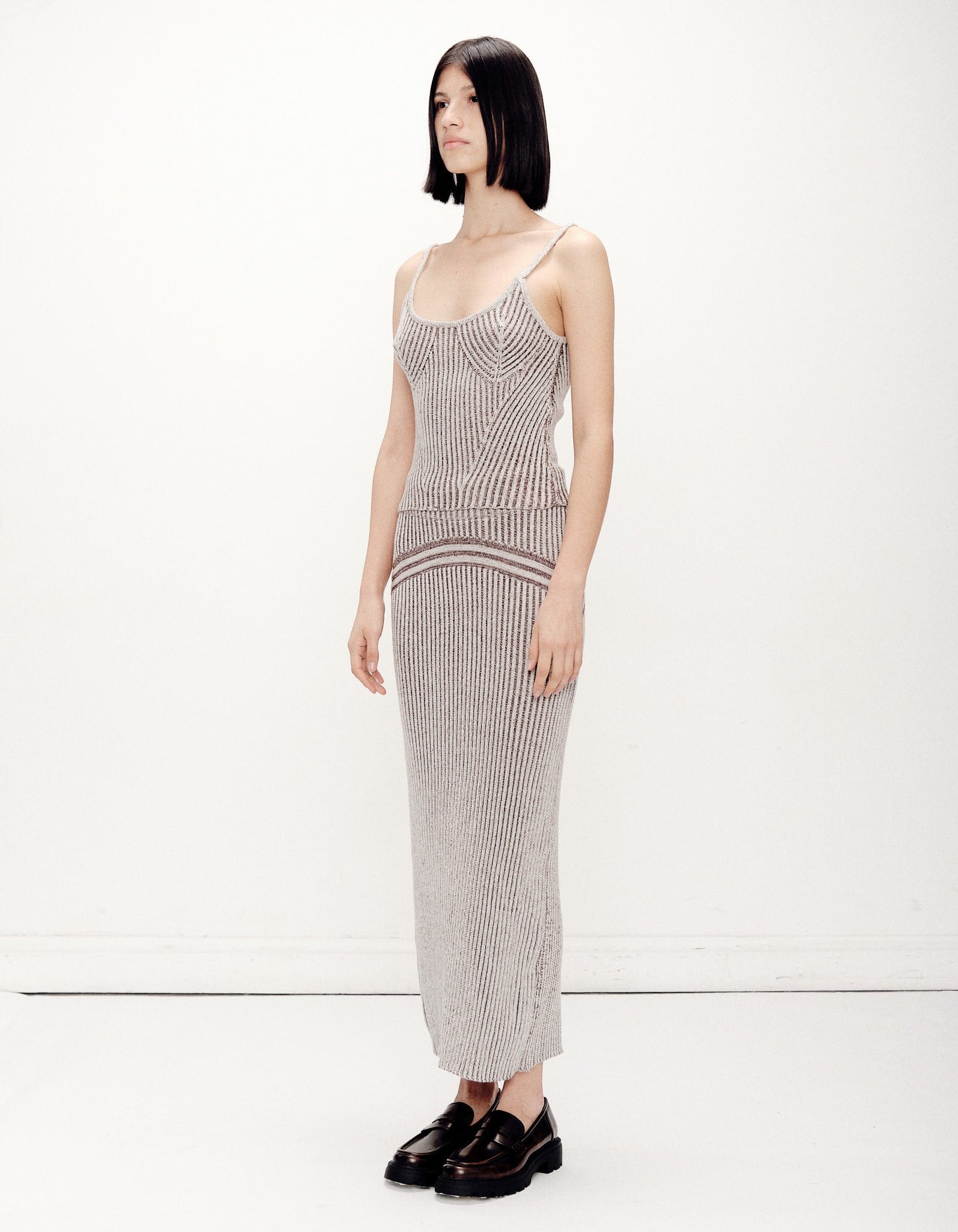 Corriente Skirt Ivory Brown made by Peregrina