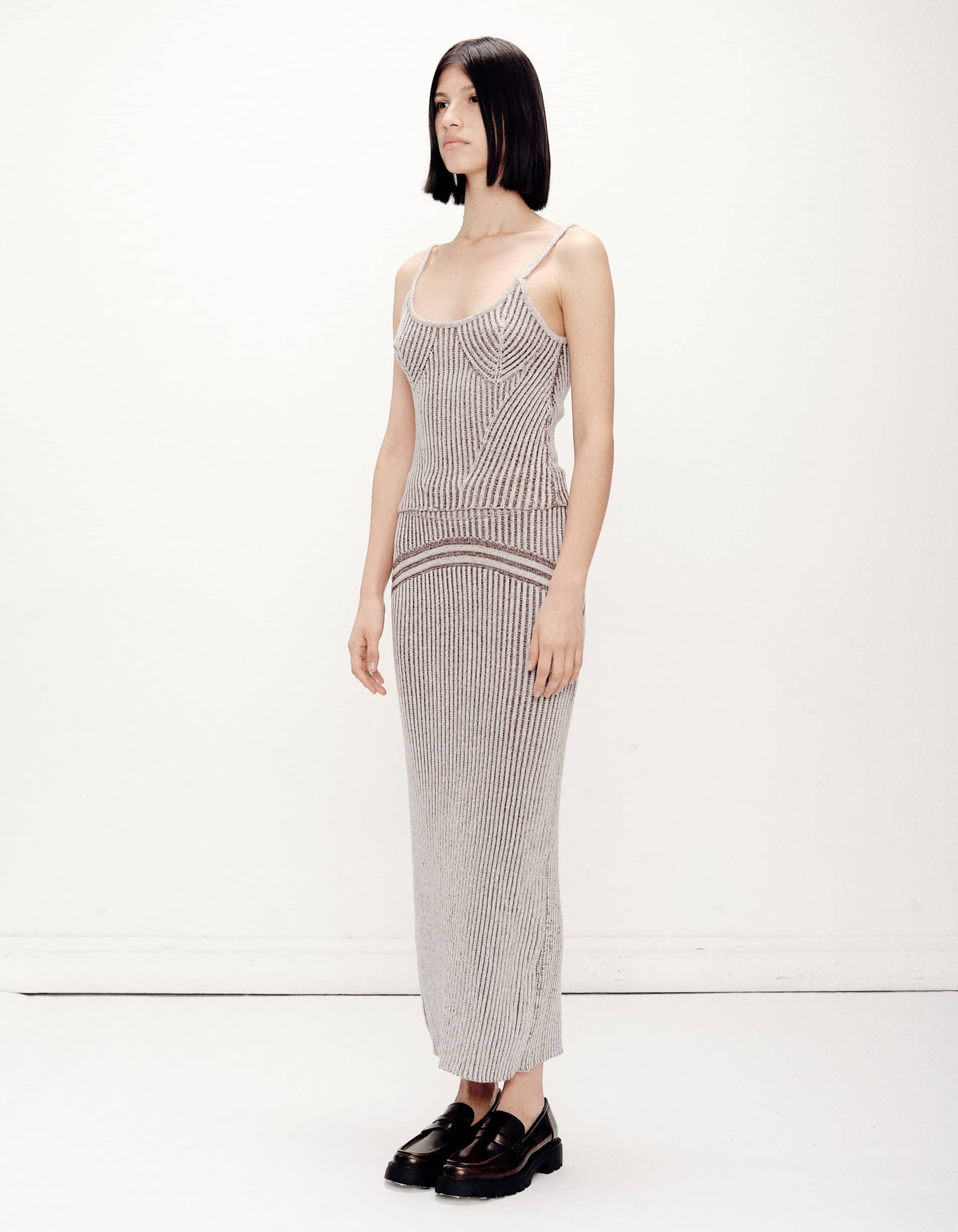 Corriente Skirt Ivory Brown made by Peregrina