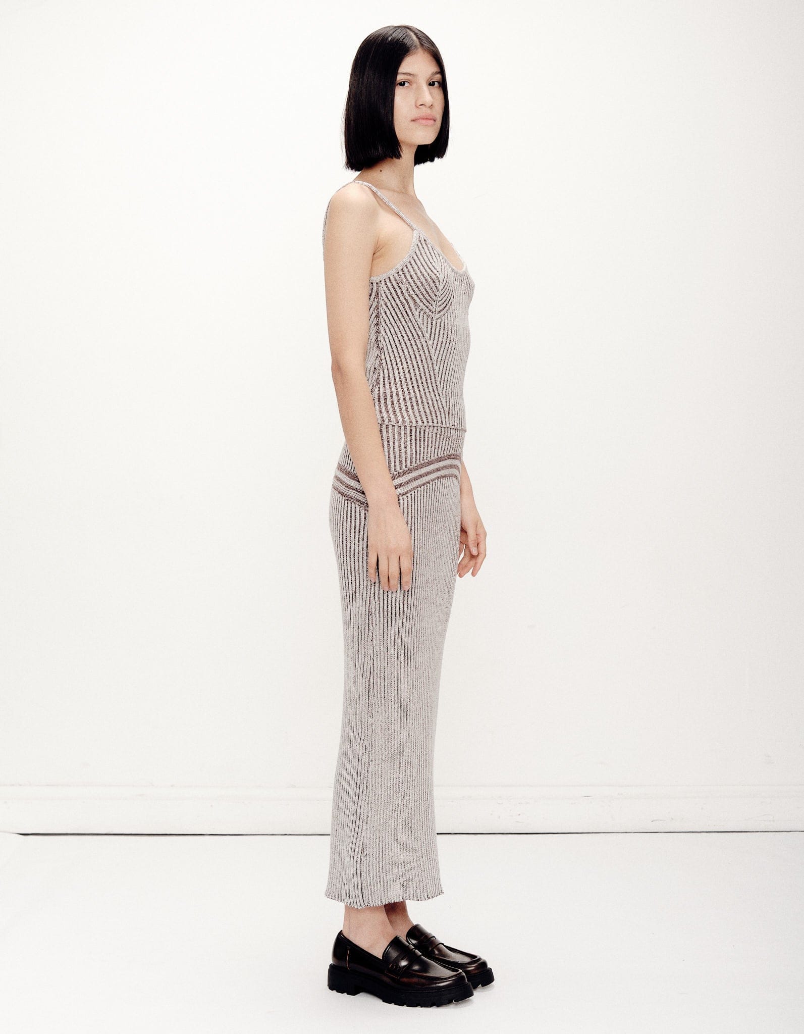 Corriente Skirt Ivory Brown made by Peregrina