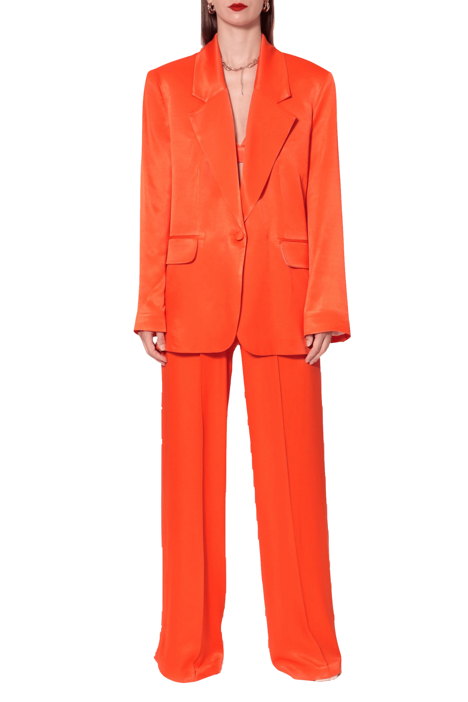 Blazer Bellamy Satin Nasturtium in Orange made by HALEWSKI