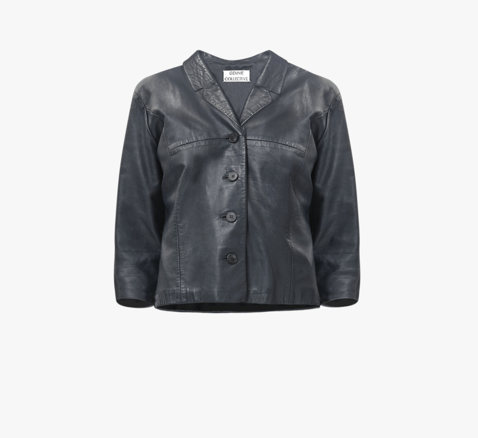 Leather Jacket Short - Navy made by Gemme Collective