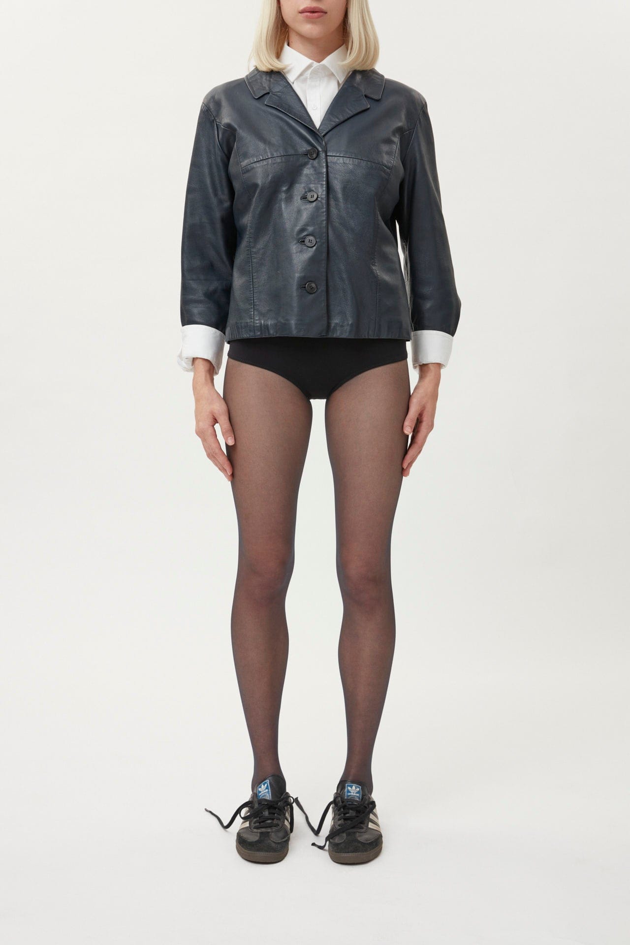Leather Jacket Short - Navy made by Gemme Collective