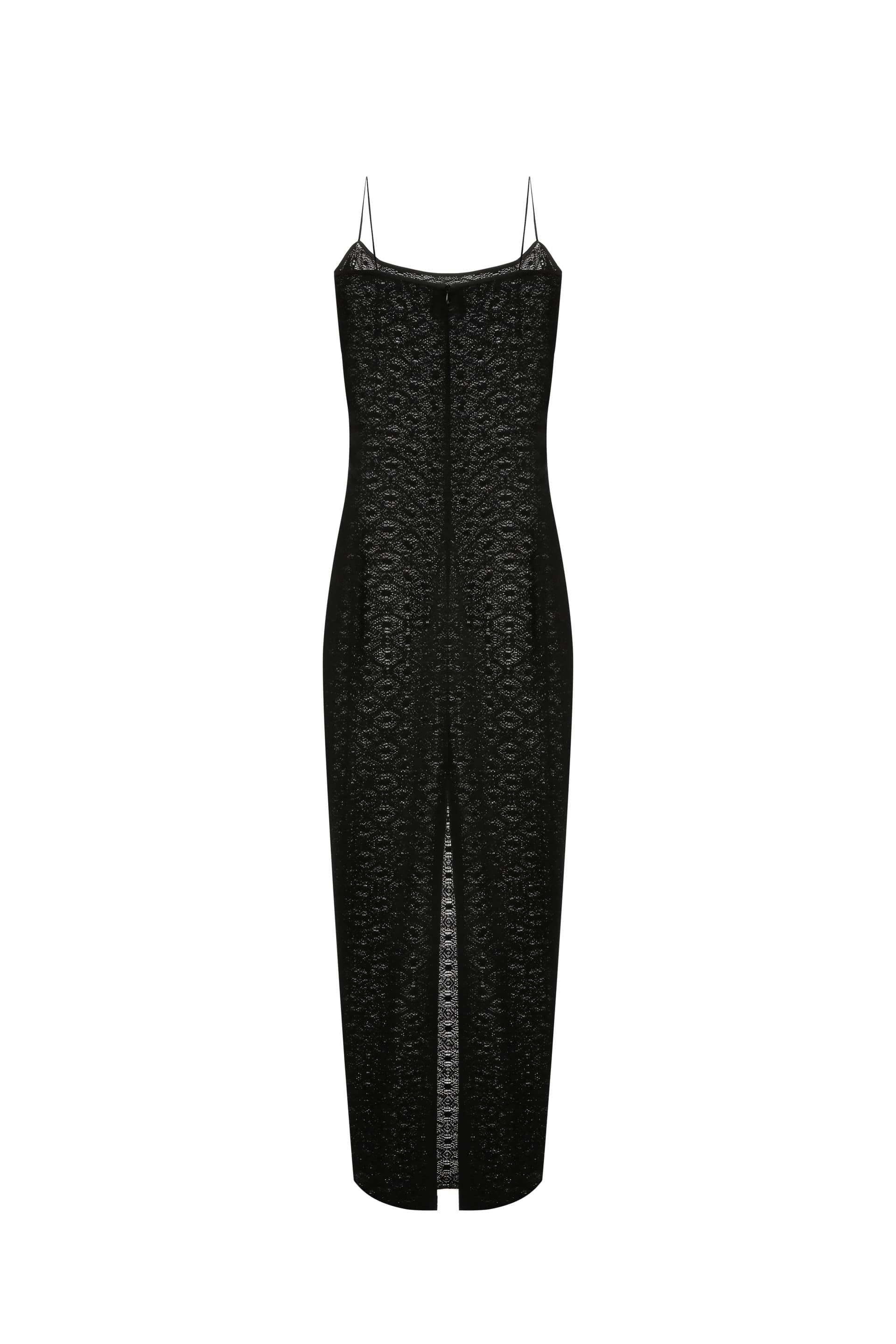 Black patterned knit dress made by A.M.G