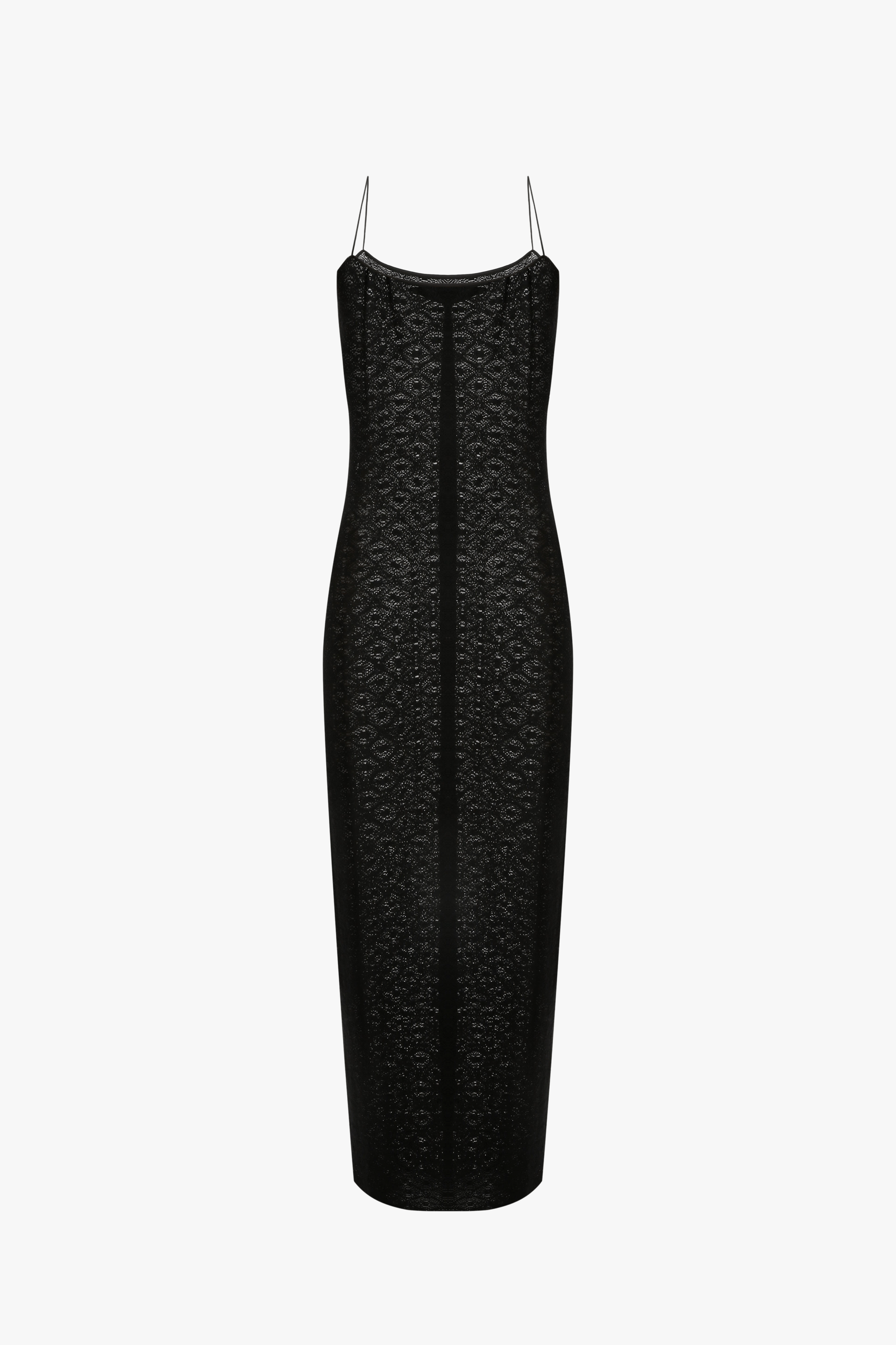 Black patterned knit dress made by A.M.G