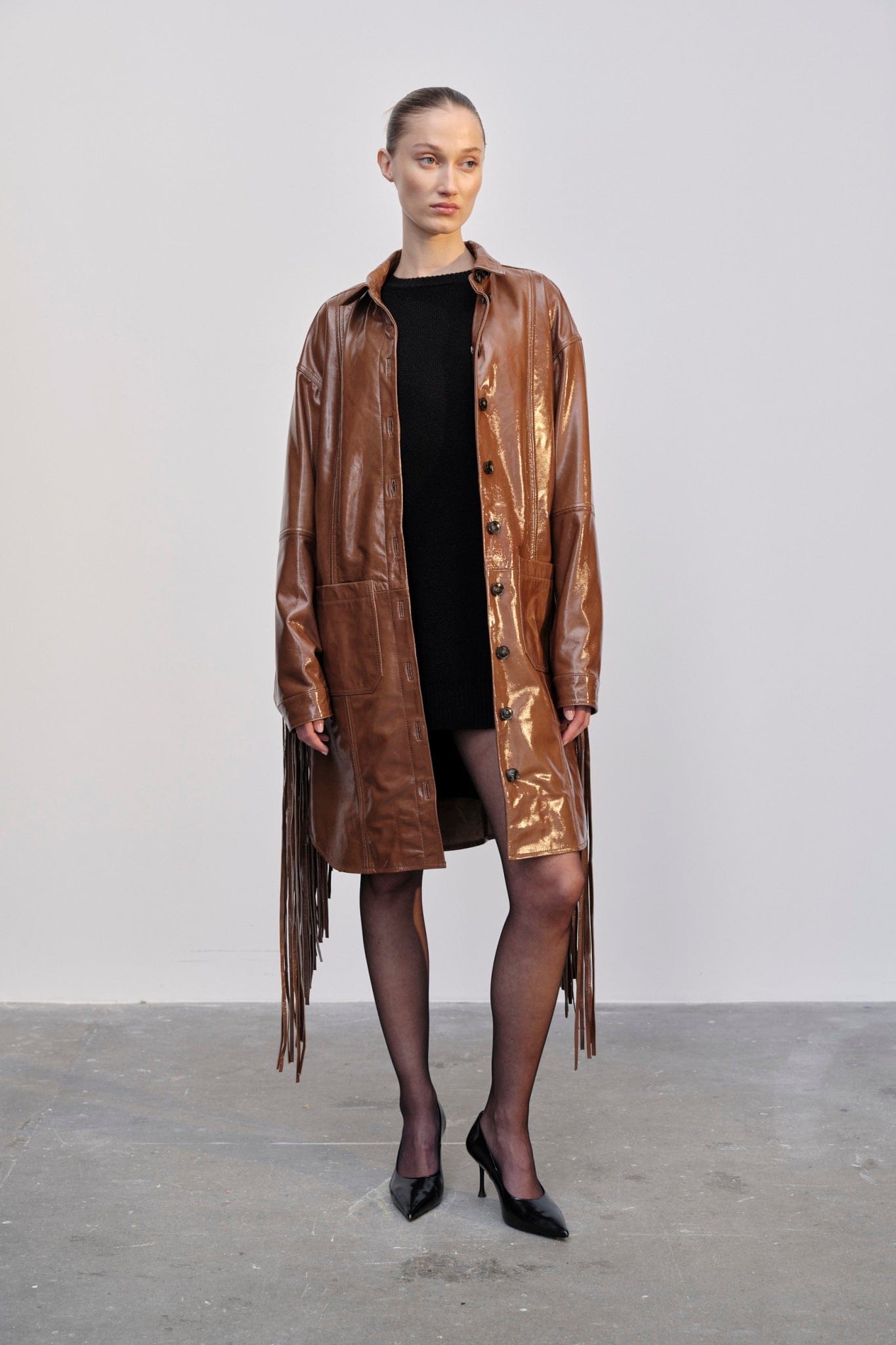 Ellen Leather Coat - Croissant made by HERSKIND