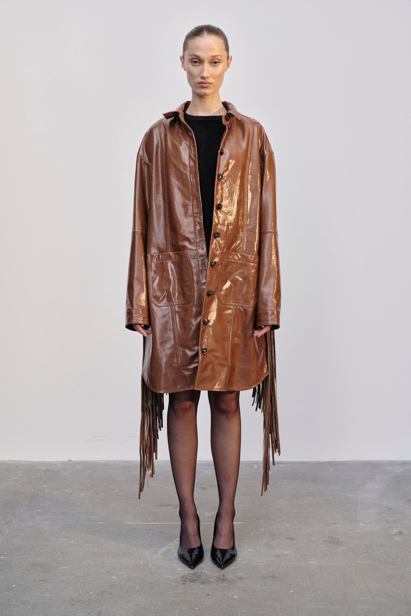 Ellen Leather Coat - Croissant made by HERSKIND