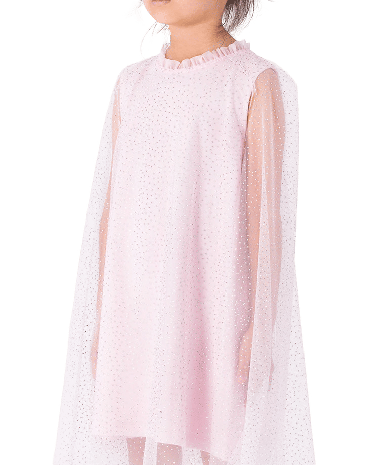 Sparkle Cape Girls Pink Dress made by Mama Luma