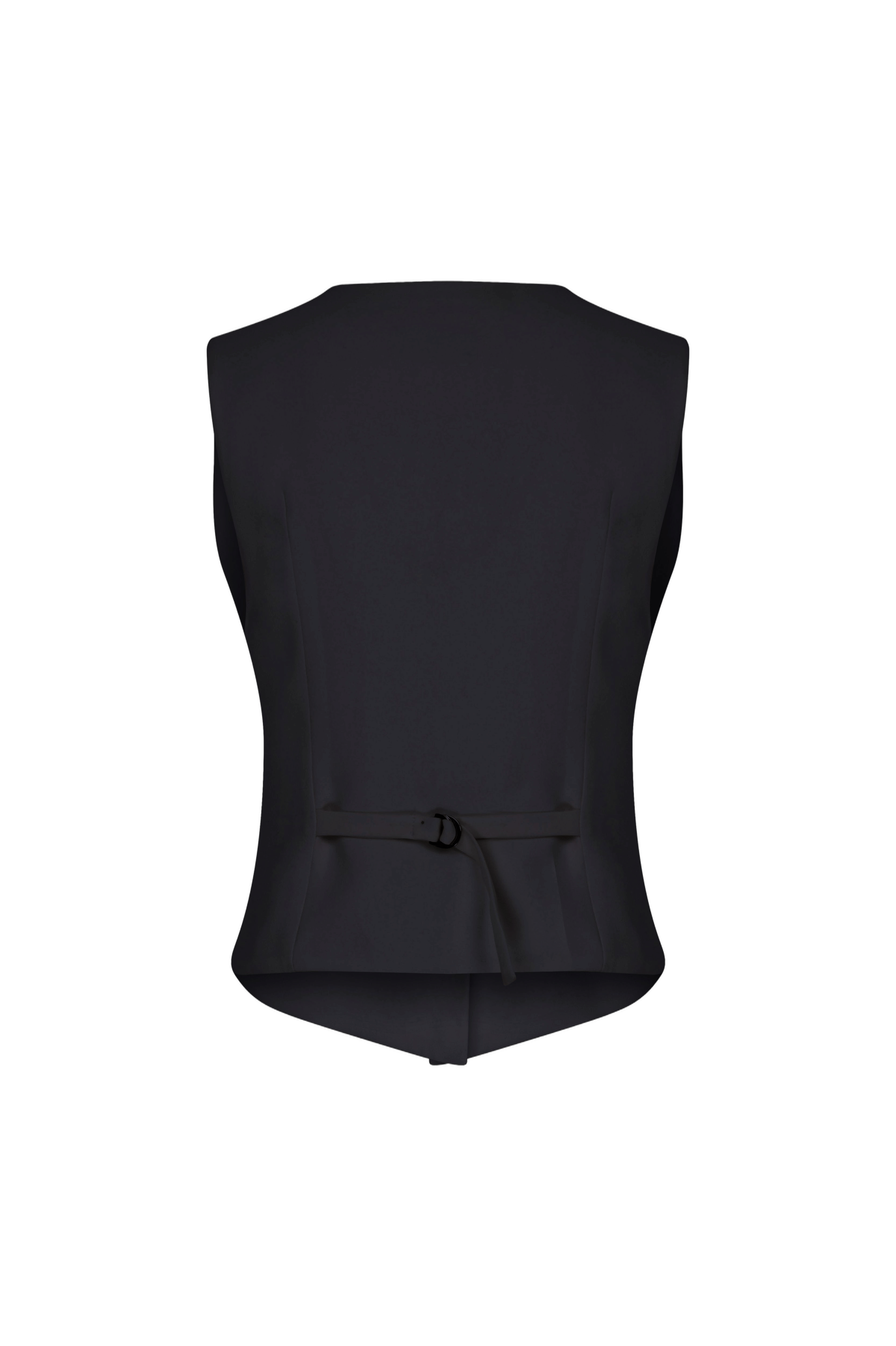 Brita Linen Vest In Black made by Nazli Ceren