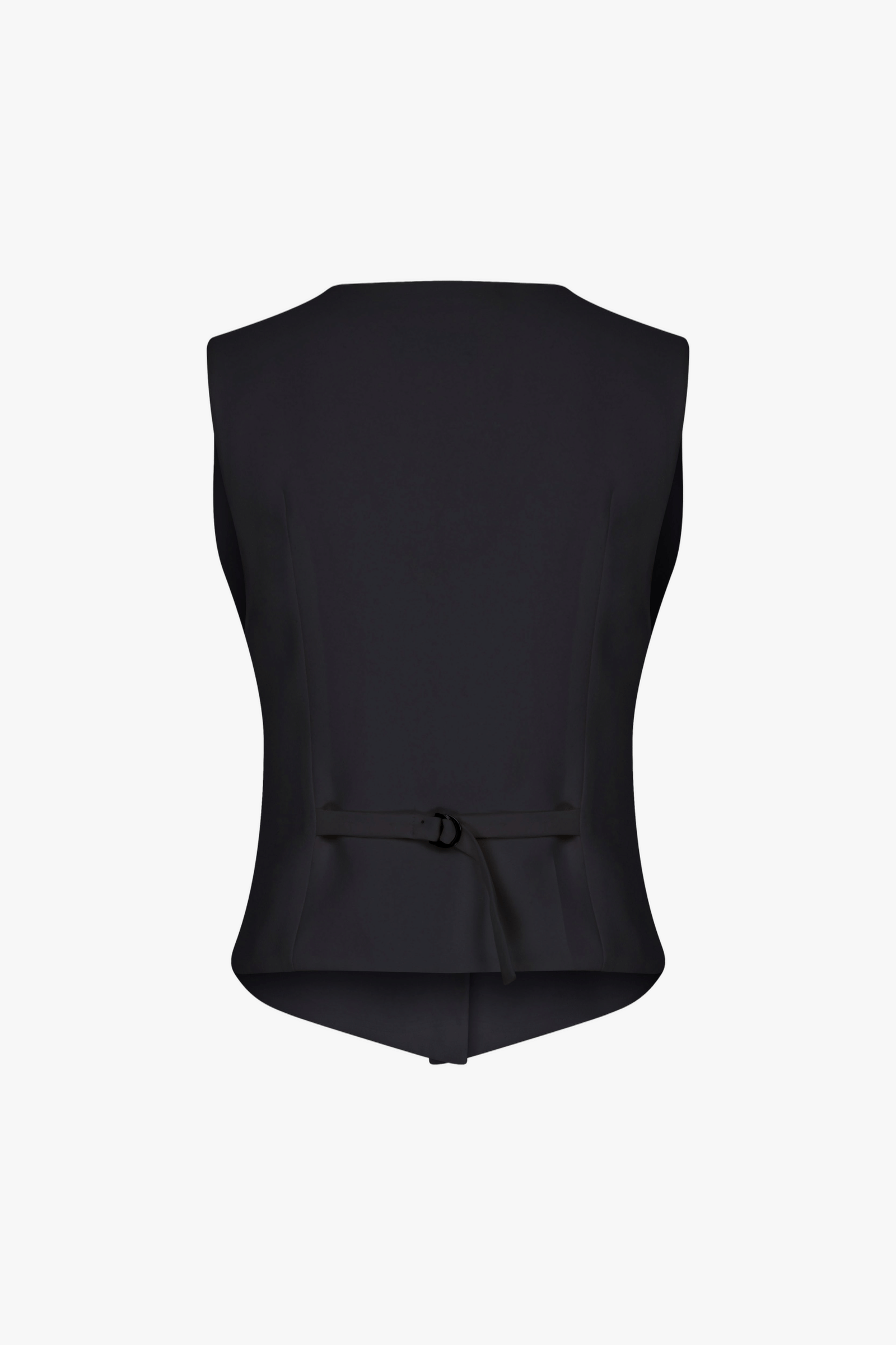 Brita Linen Vest In Black made by Nazli Ceren