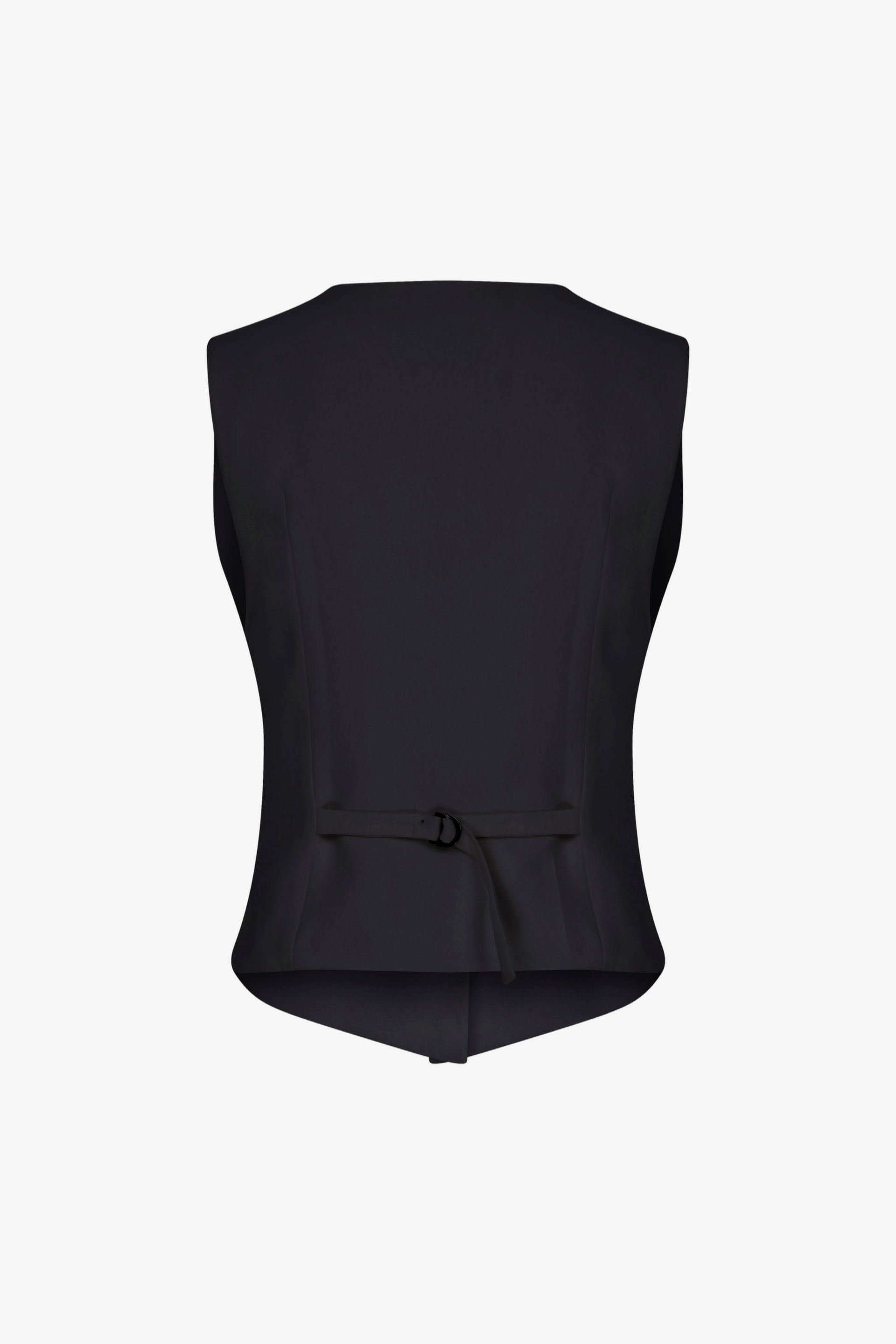 Brita Linen Vest In Black made by Nazli Ceren