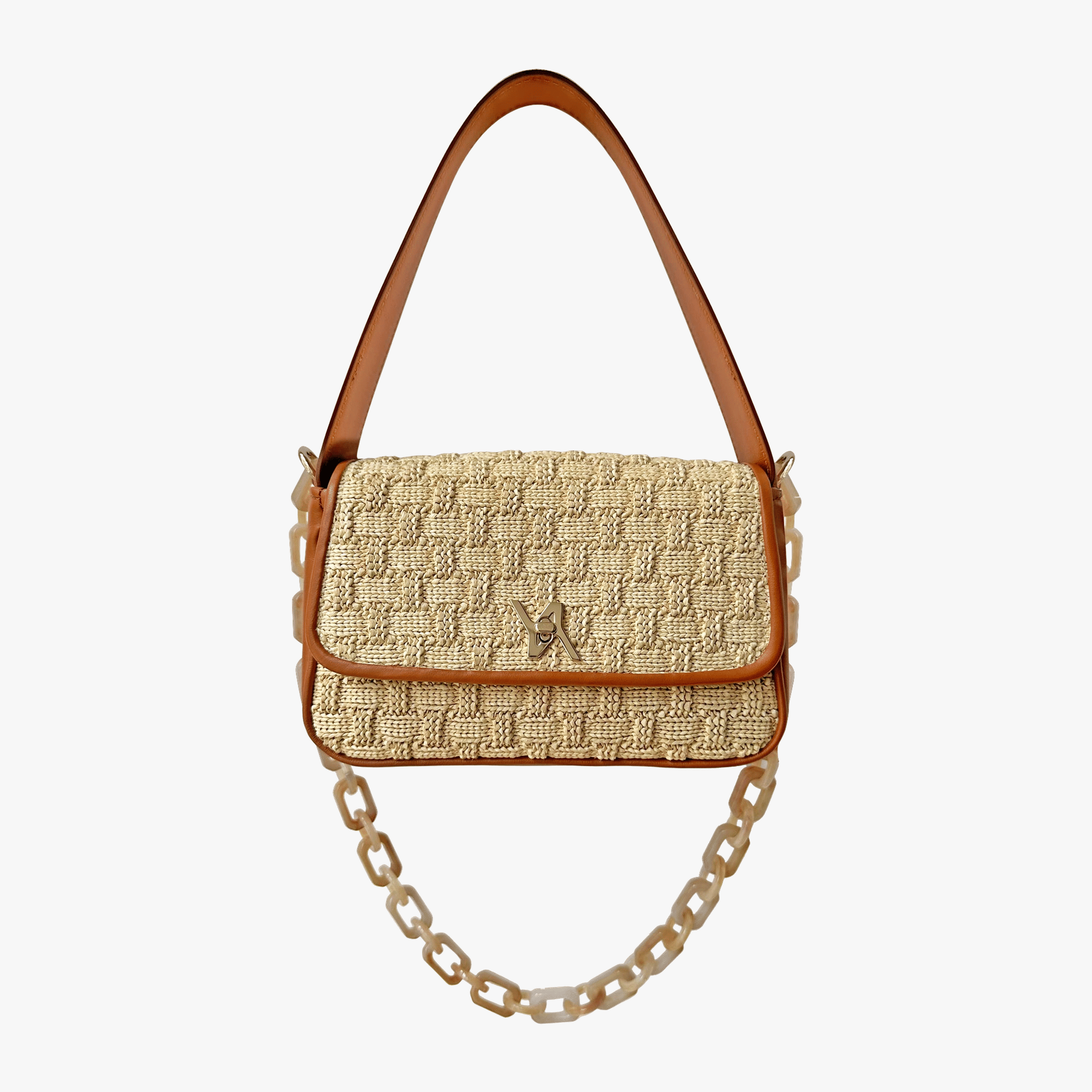 Lulu raffia natural hobo made by Yliana Yepez