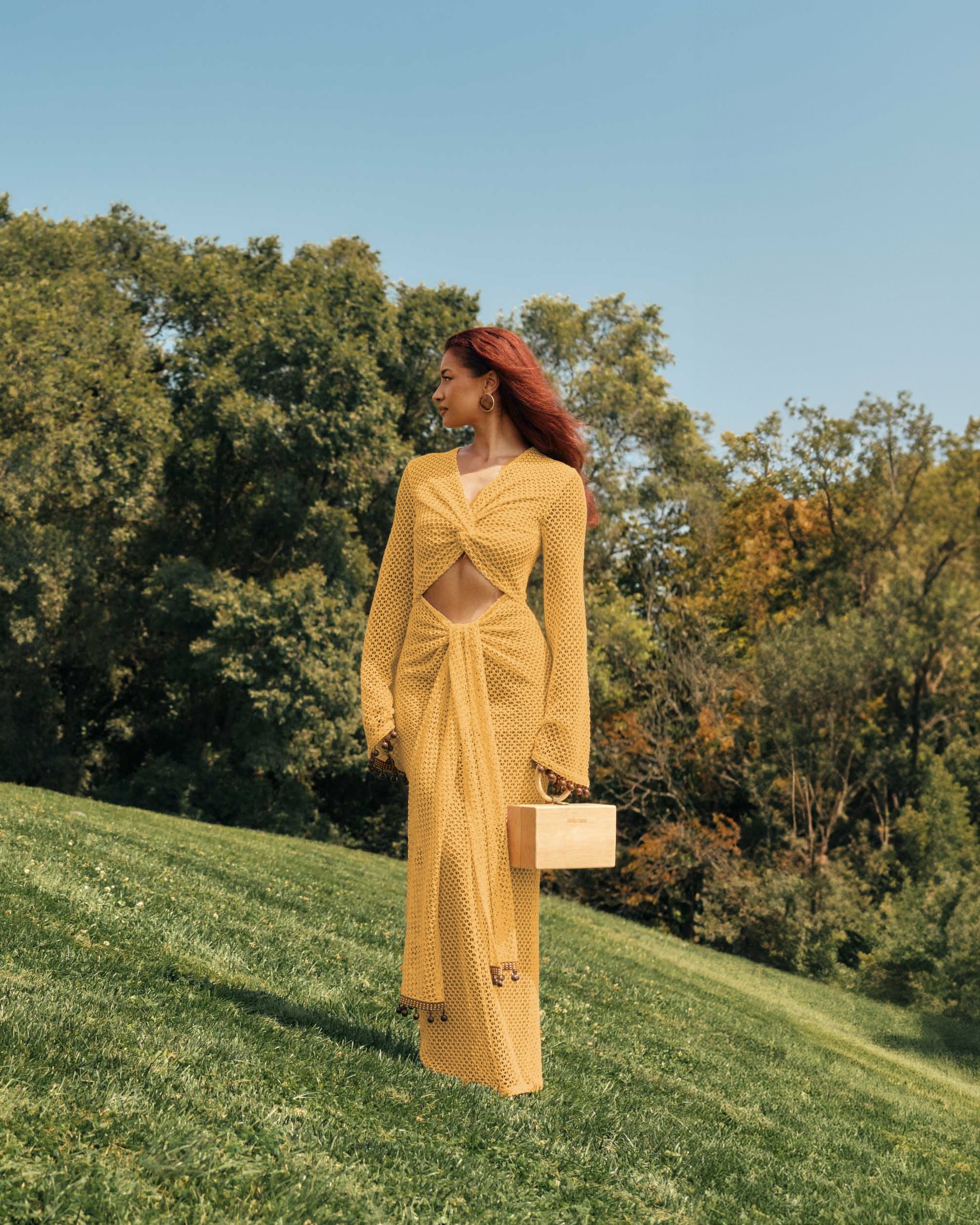 TERI CROCHET DRESS - MUSTARD made by Andrea Iyamah