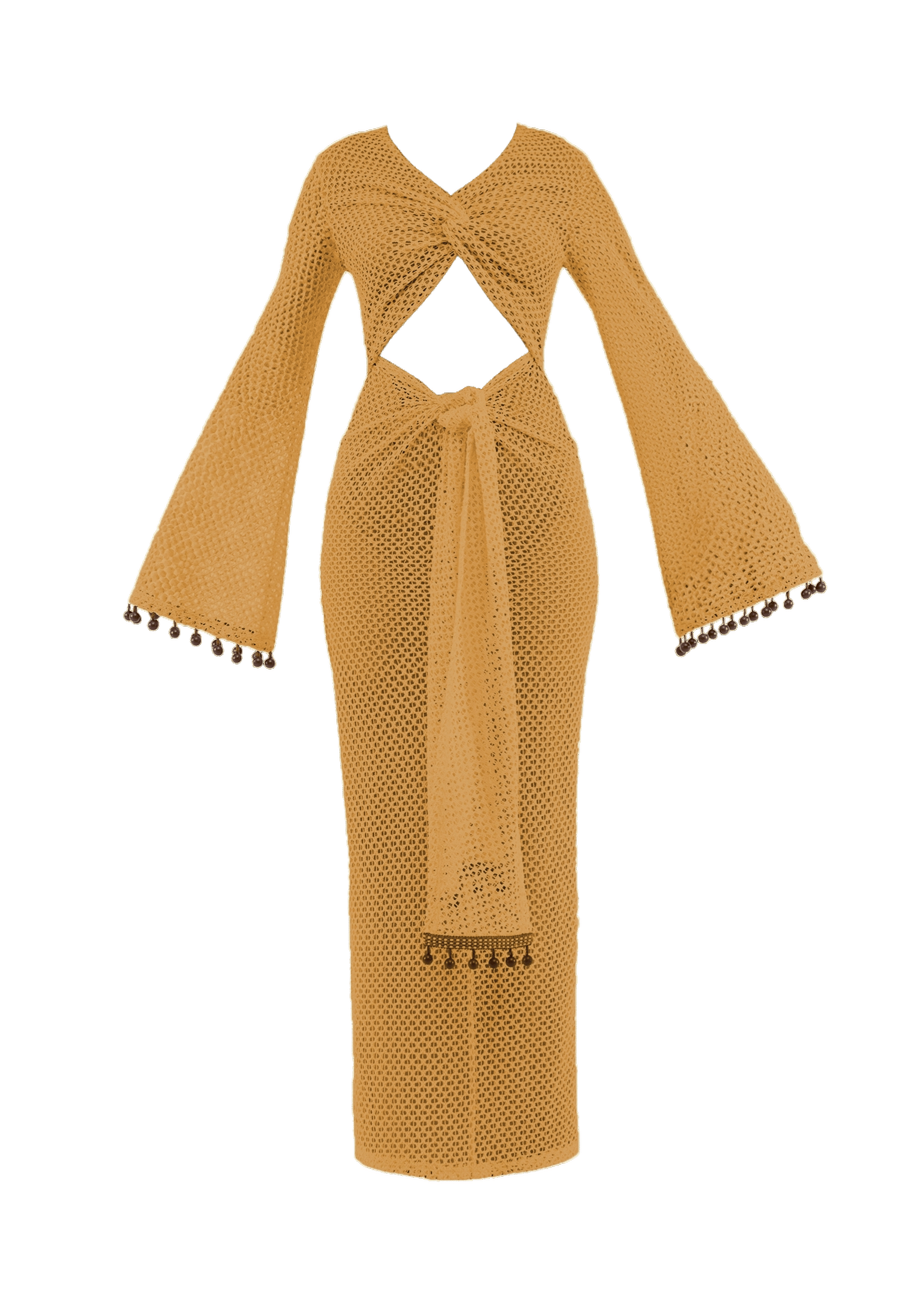 TERI CROCHET DRESS - MUSTARD made by Andrea Iyamah