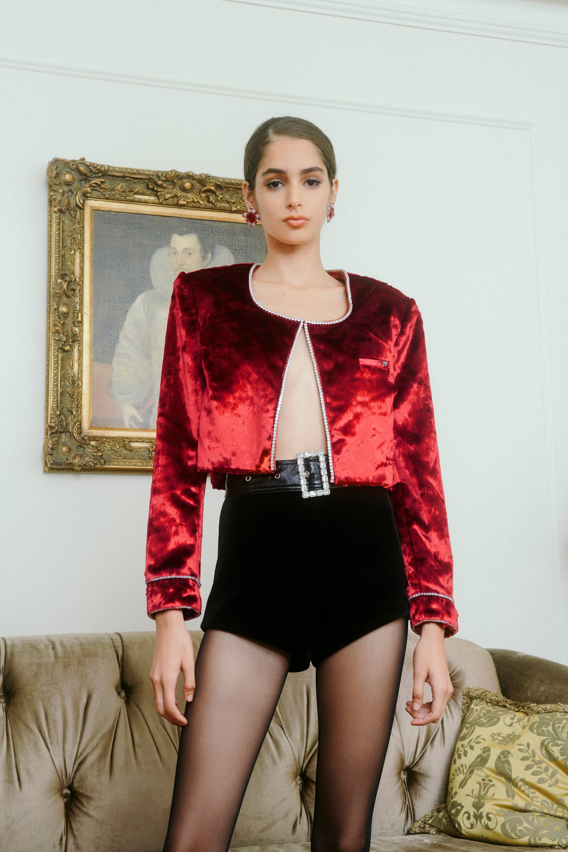 Gia Red Velvet Jacket made by Nana Jacqueline