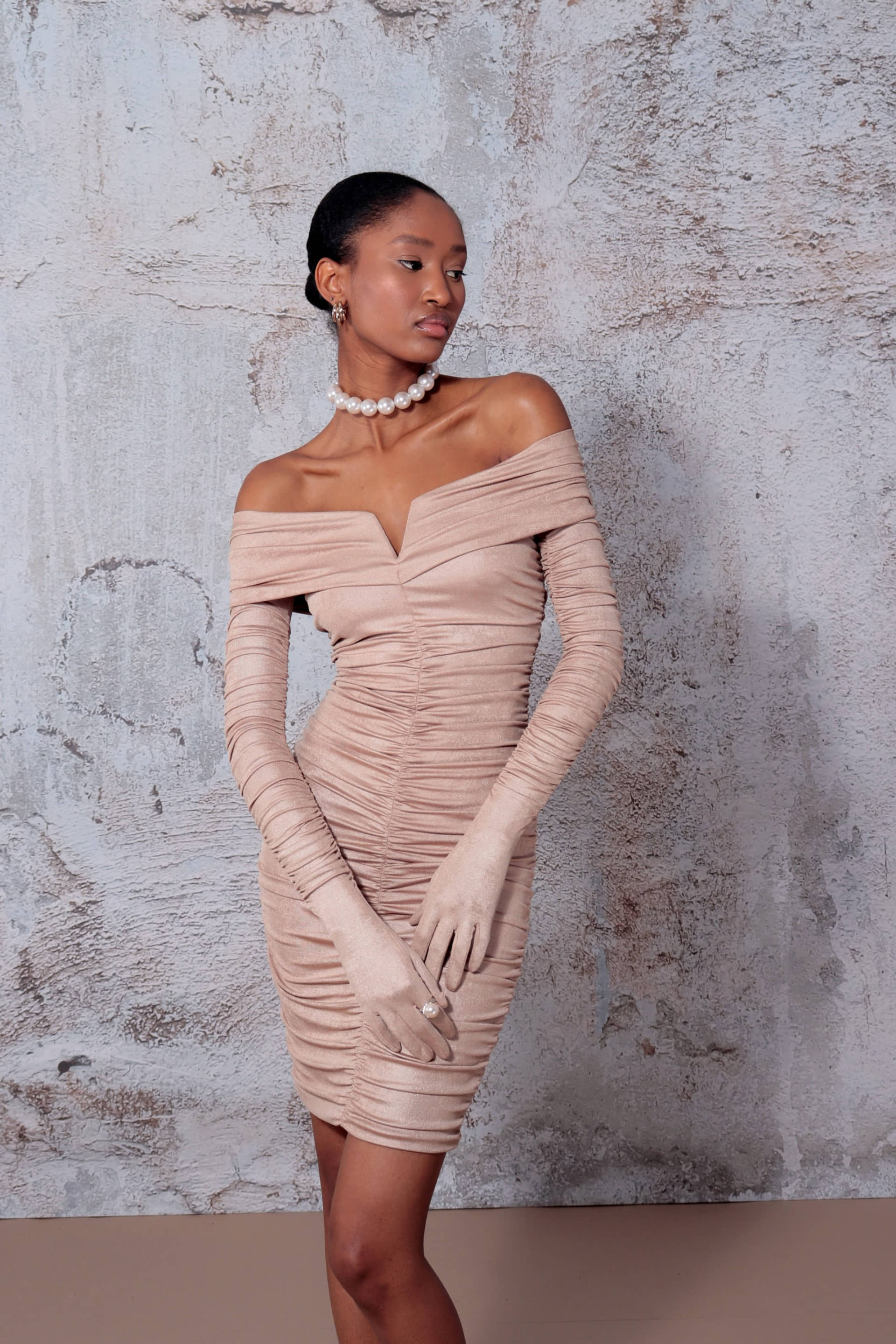 Dress Alexa Gold made by HALEWSKI