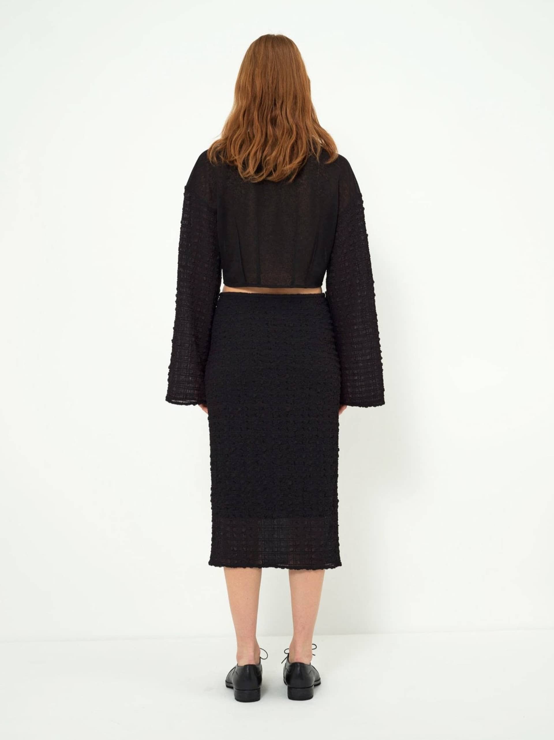 TEXTURED MIDI SKIRT made by YIBRI