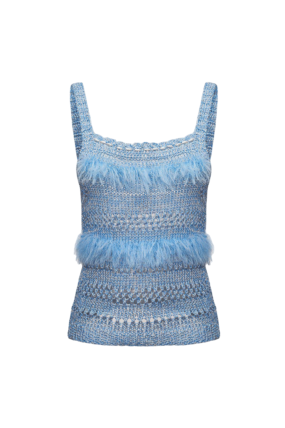 Blue Handmade Knit Top made by ANDREEVA