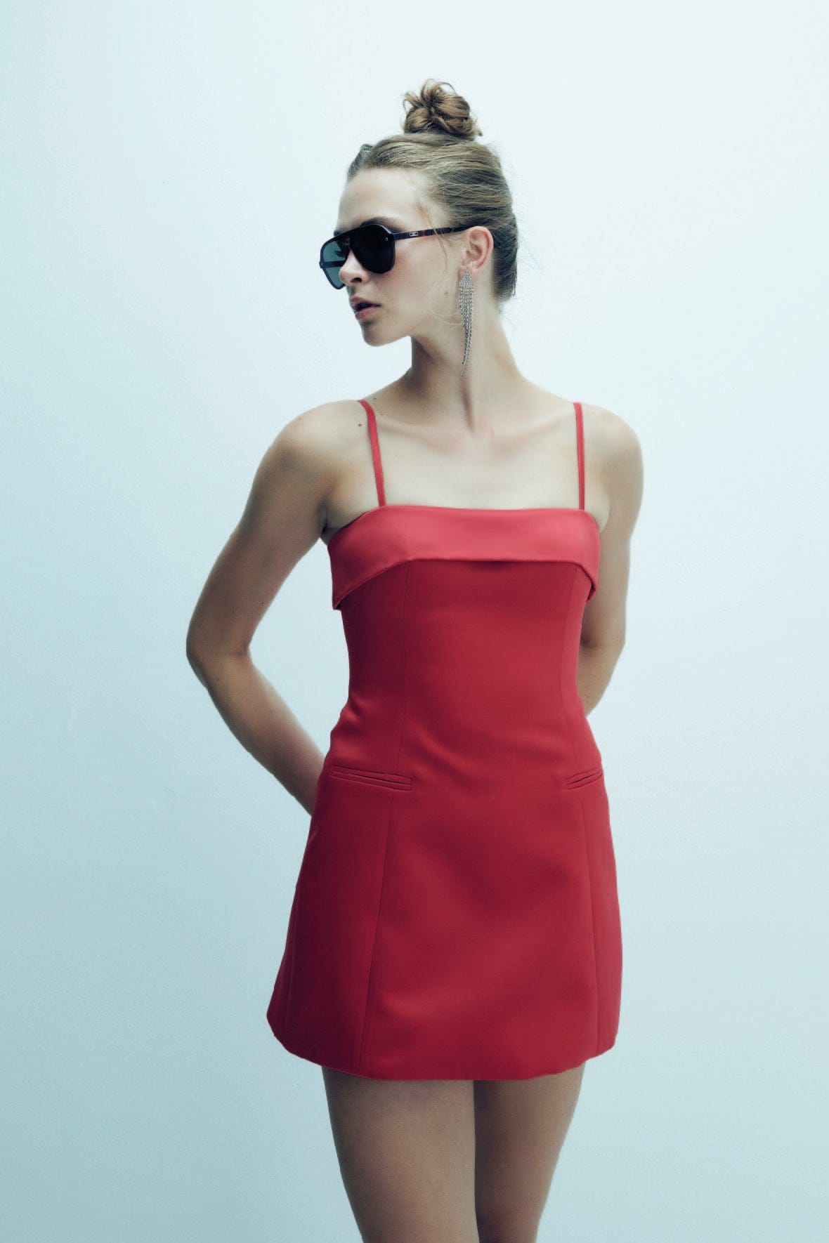 Gaia Mini Dress in Fiery Red made by Nazli Ceren