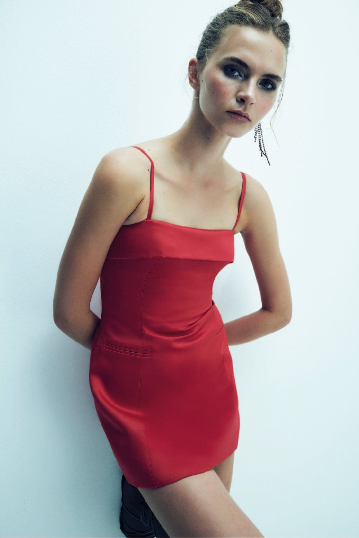 Gaia Mini Dress in Fiery Red made by Nazli Ceren