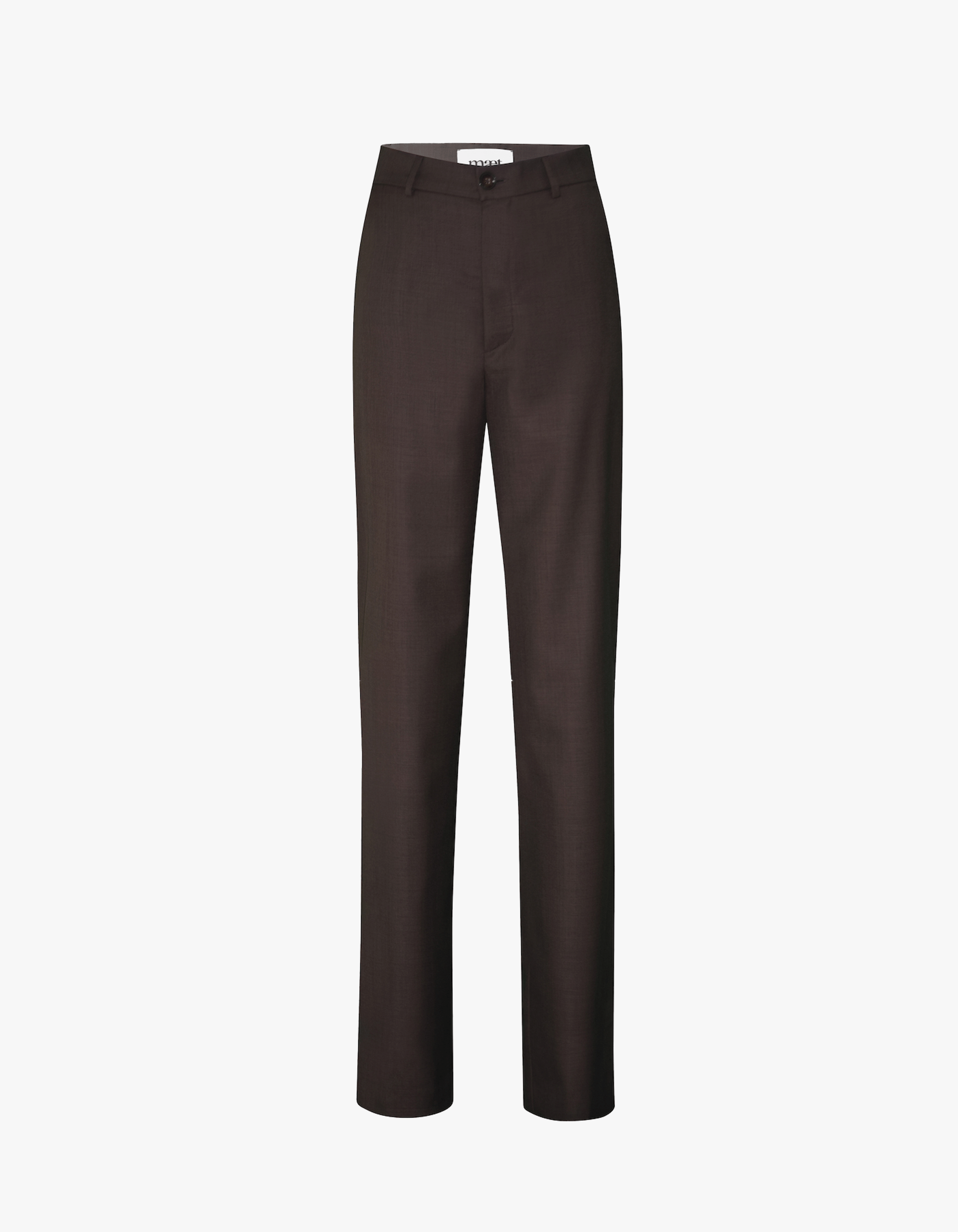 BRONTE brown high-waisted straight-leg pants made by MAET