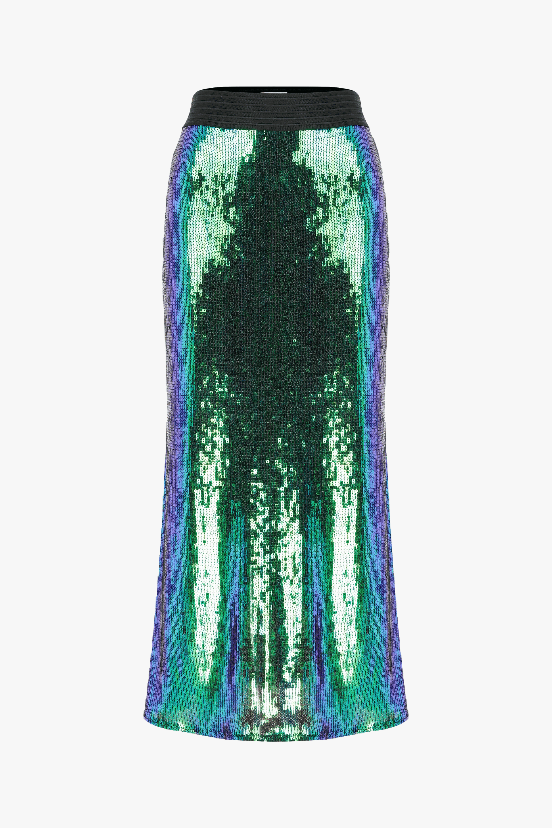 Joelle Sequin Maxi Skirt in Océan Bleu in Green made by Nazli Ceren