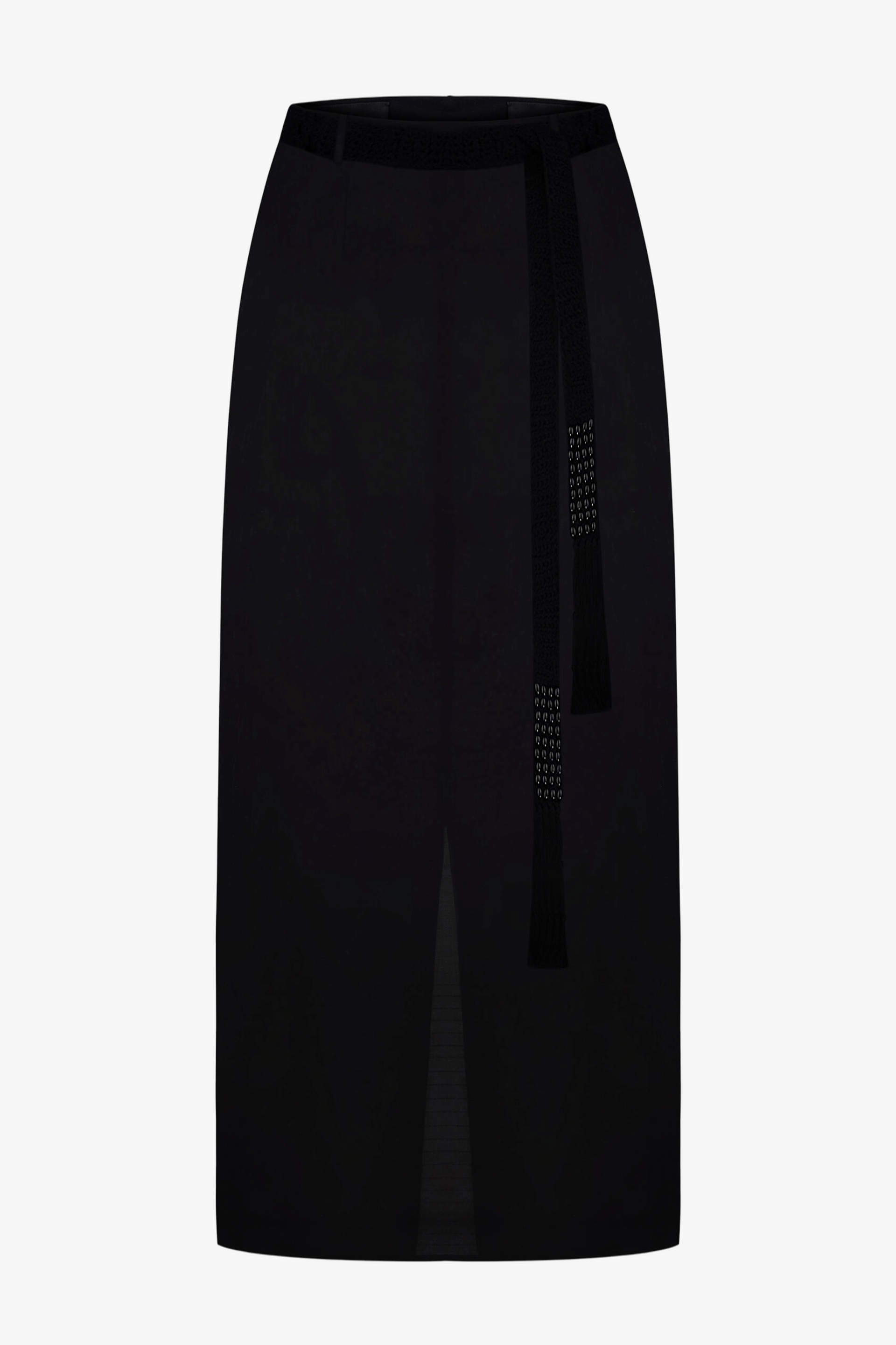 SKIRT WITH A TIED BELT made by DELEGAN Clothes