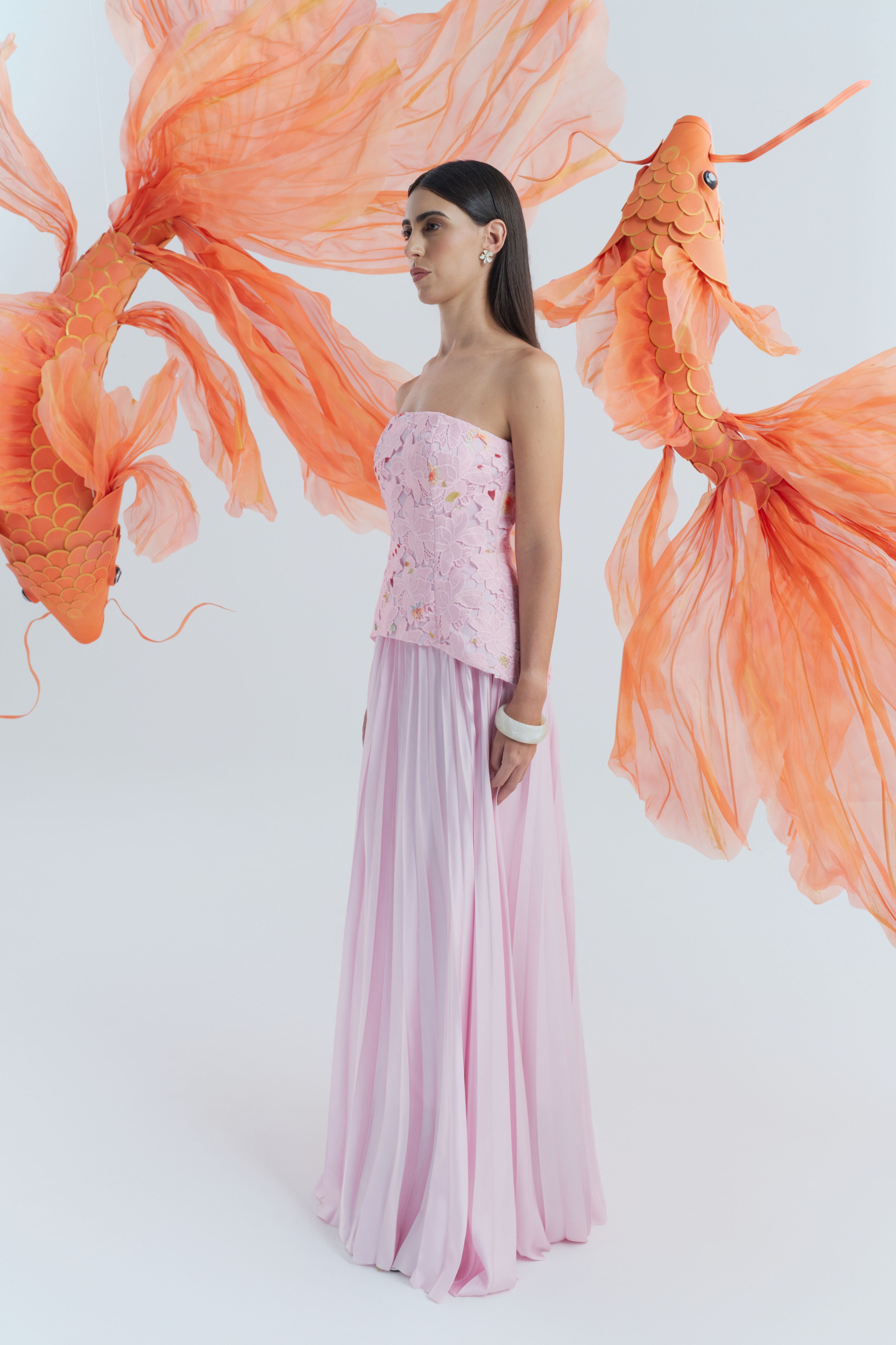 Cascade Pleated Gown made by JUSTIN TONG