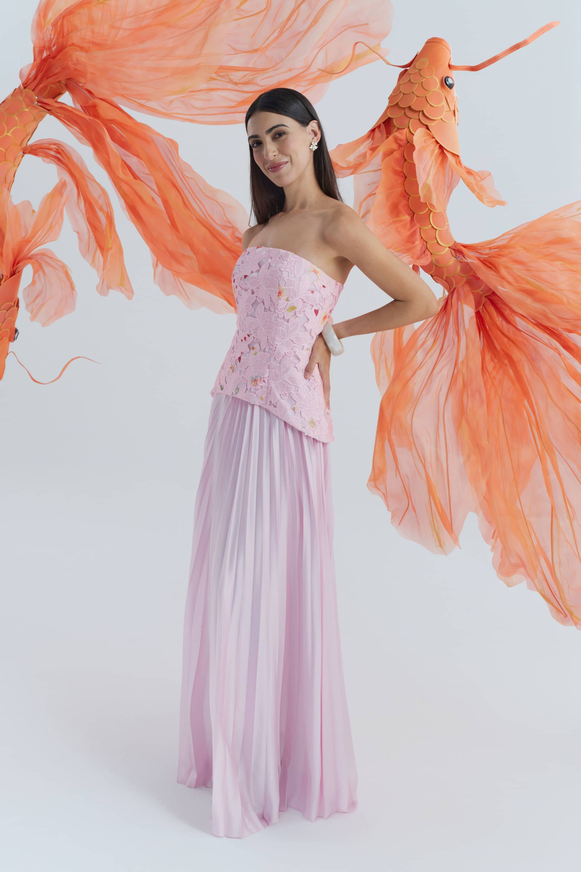 Cascade Pleated Gown made by JUSTIN TONG