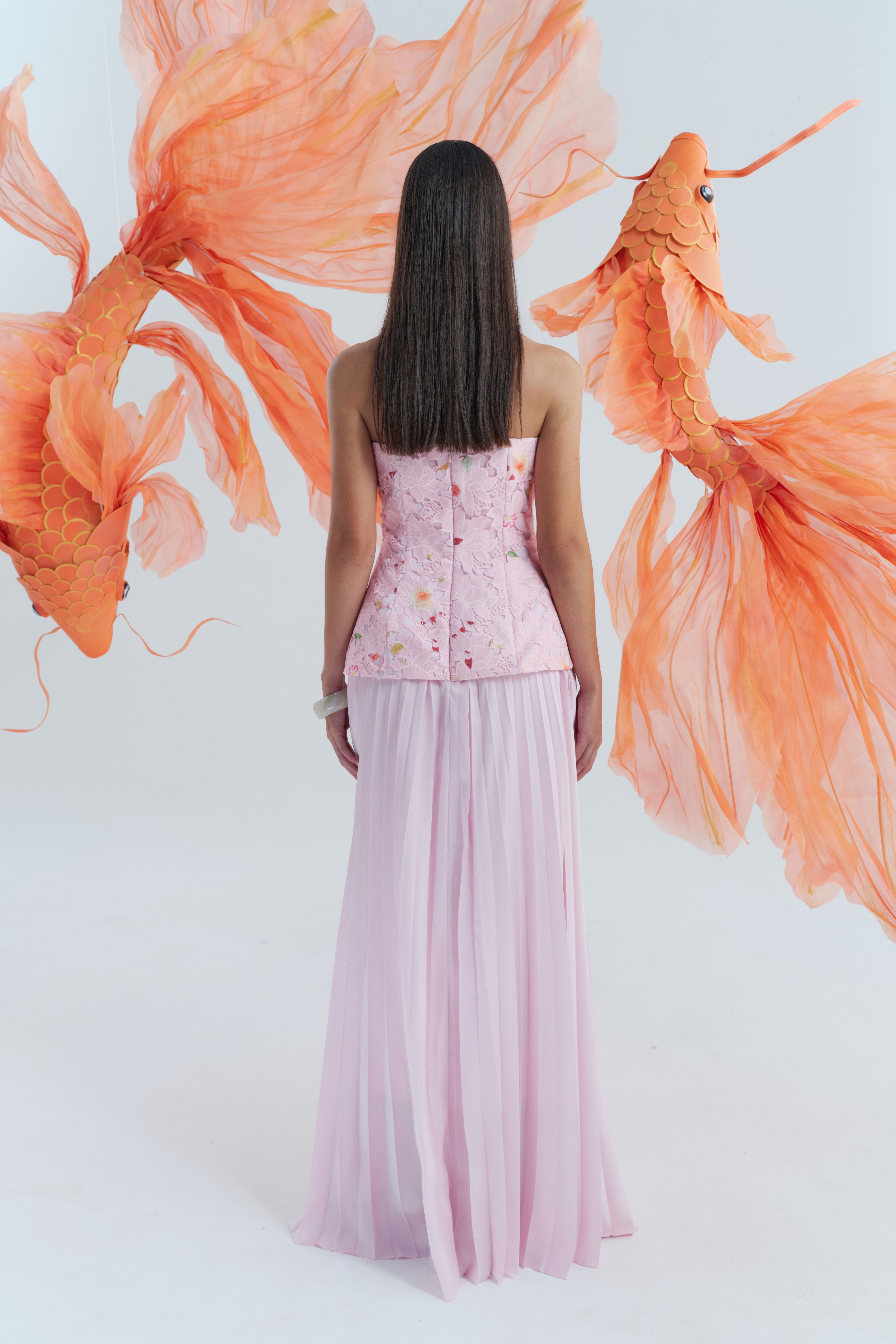 Cascade Pleated Gown made by JUSTIN TONG