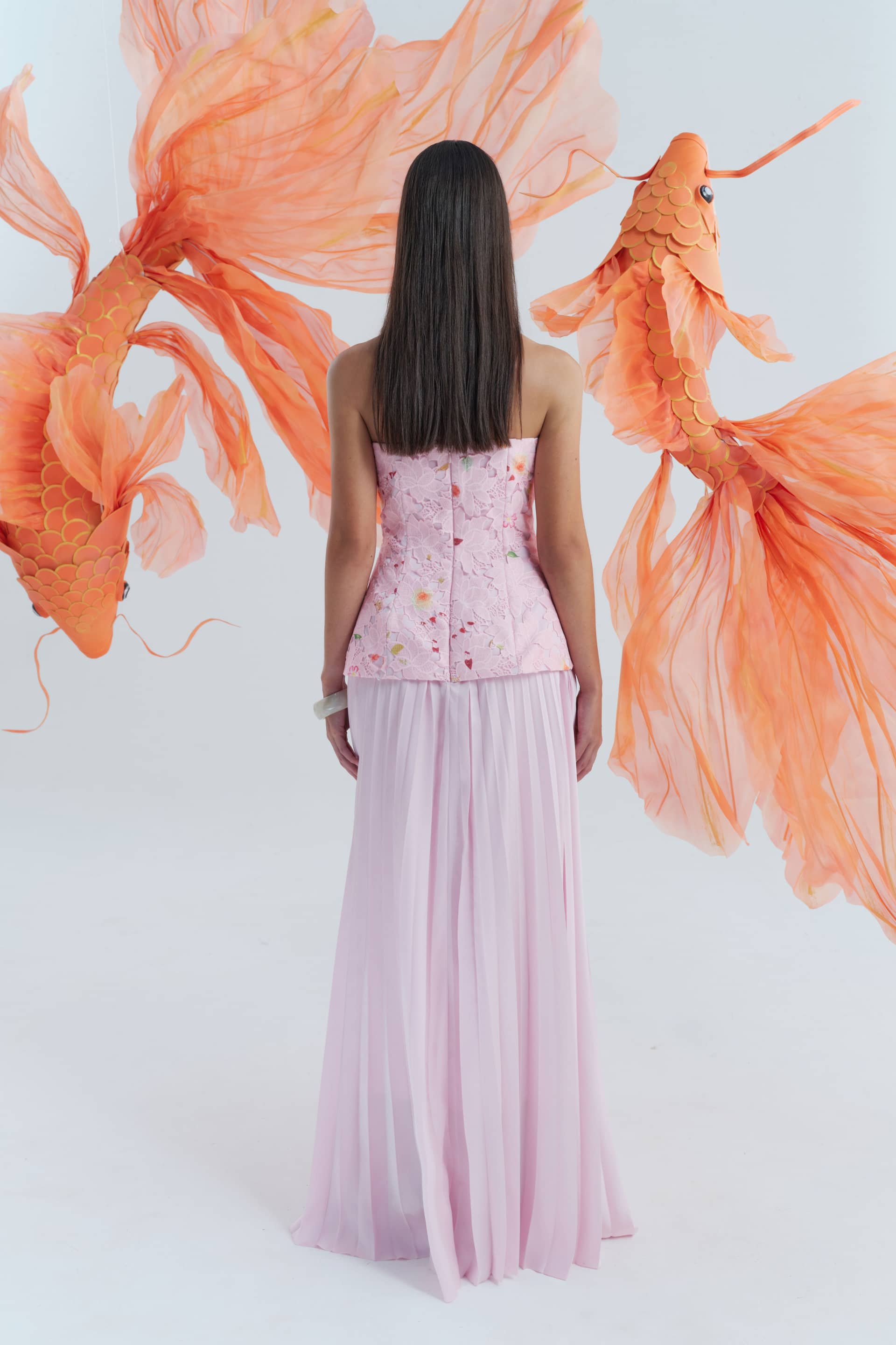 Cascade Pleated Gown made by JUSTIN TONG