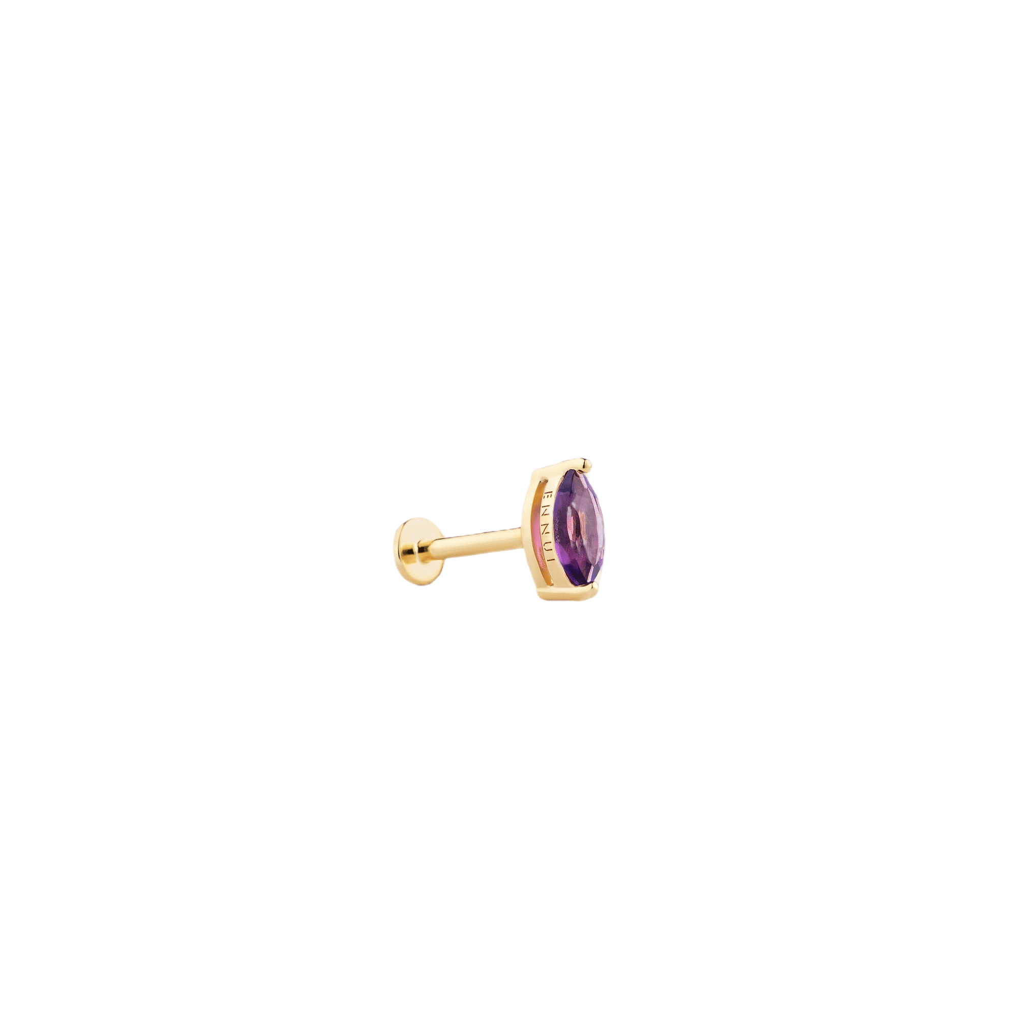 MARQUISE CUT AMETHYST LABRET - YELLOW GOLD made by ENNUI