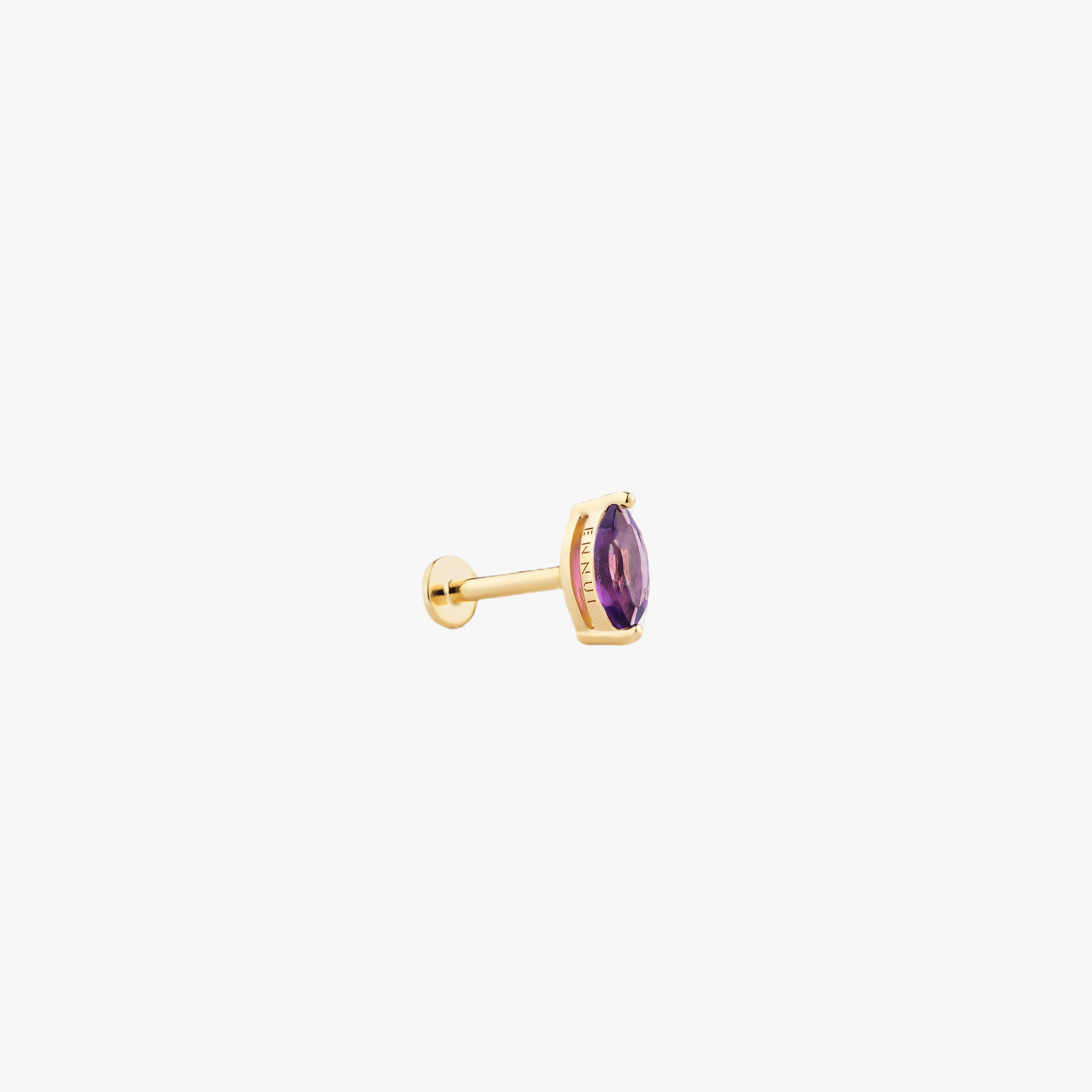 MARQUISE CUT AMETHYST LABRET - YELLOW GOLD made by ENNUI