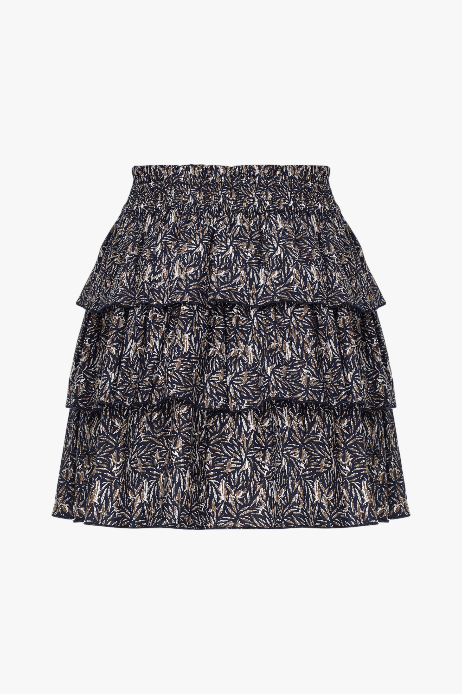 Amy Ruffled Poplin Mini Skirt in Dark Brown made by Nazli Ceren