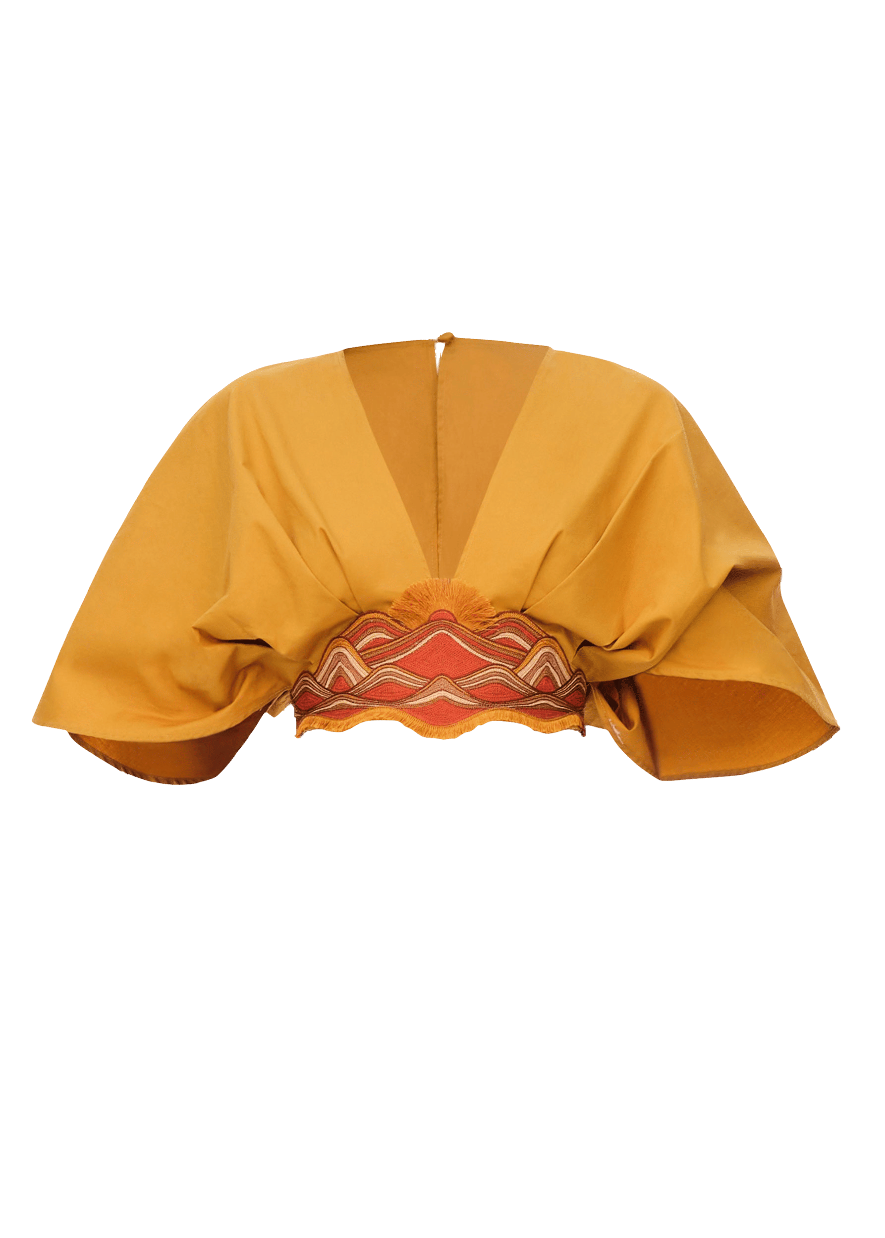 OLLA CROP TOP - MUSTARD in Yellow made by Andrea Iyamah