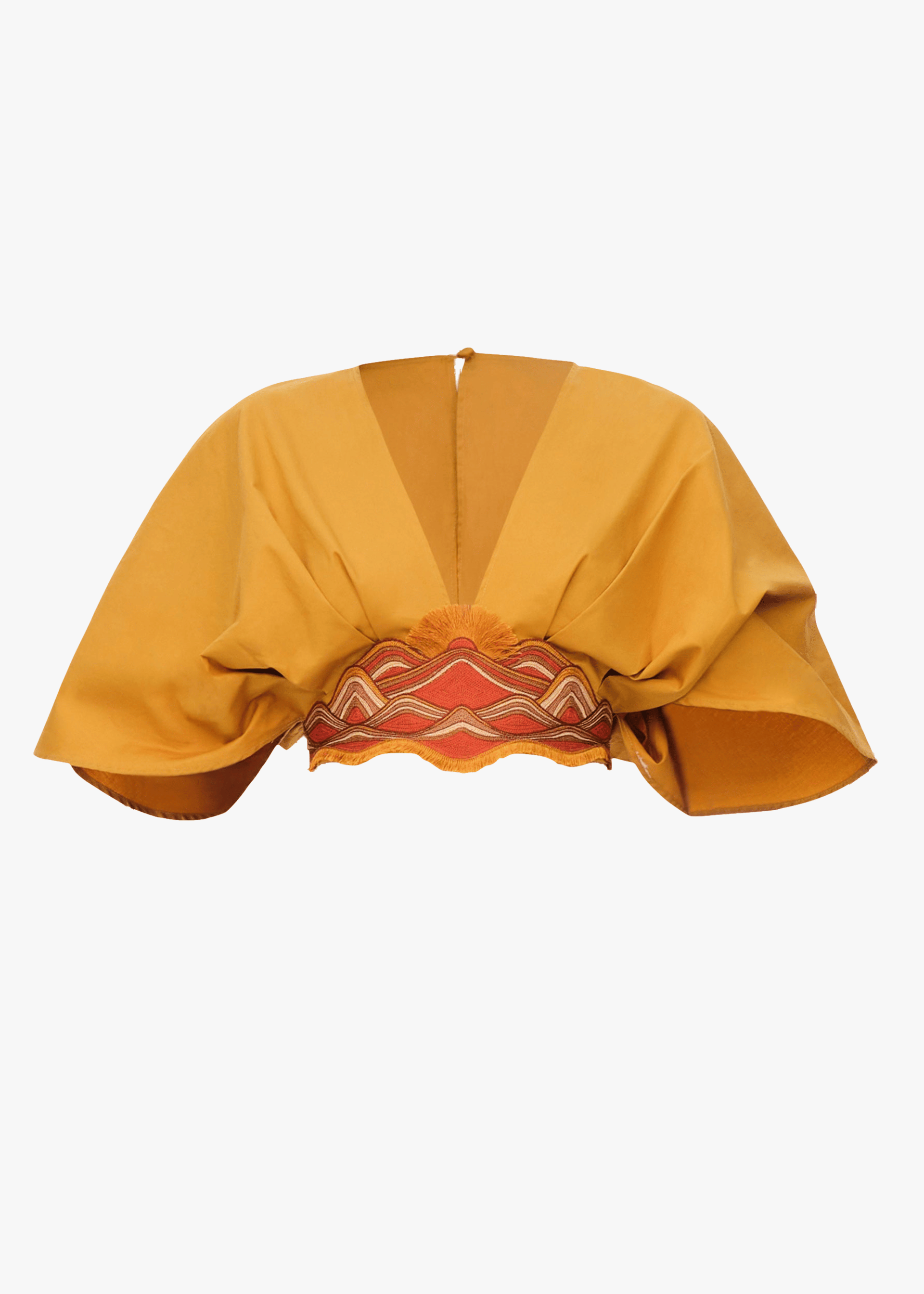 OLLA CROP TOP - MUSTARD in Yellow made by Andrea Iyamah