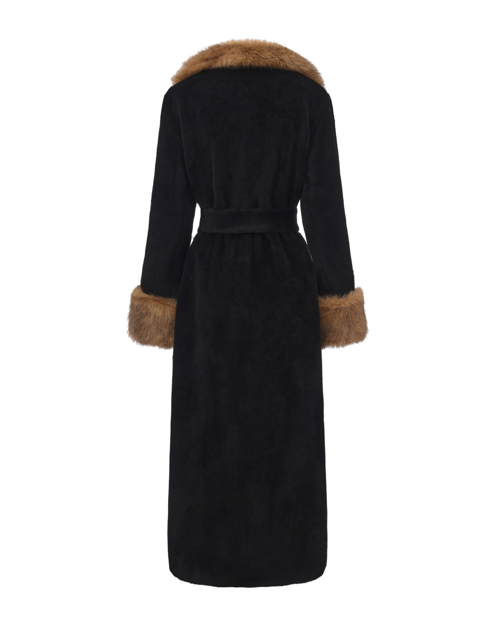 Adriana Faux Fur Coat (Black & Brown) made by Nana Jacqueline