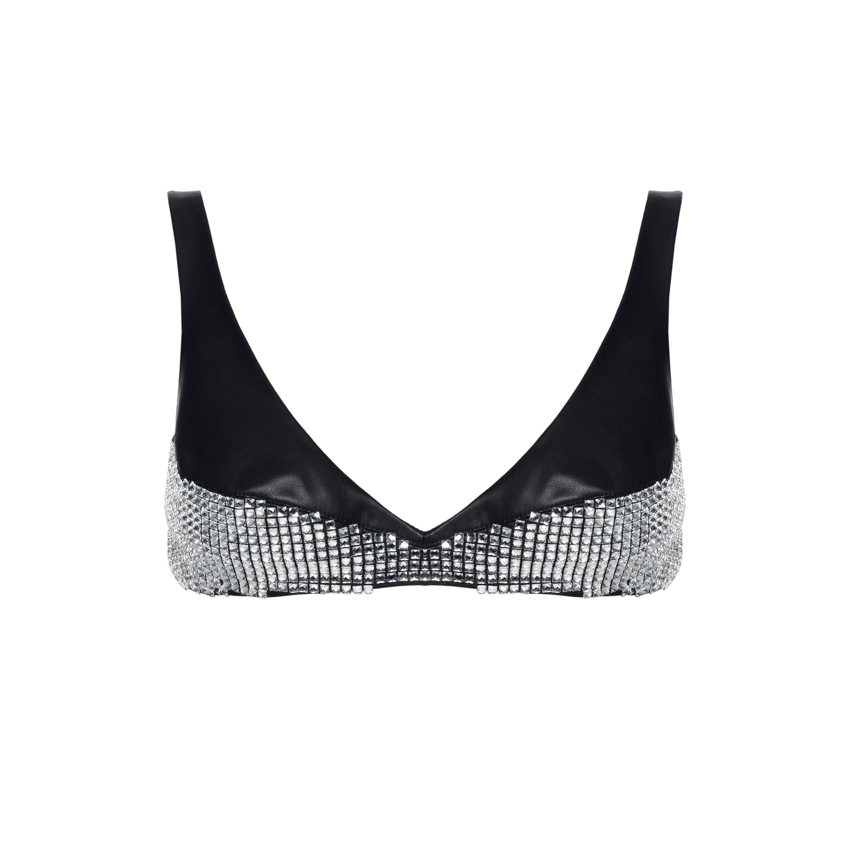 Leather Top With Crystals Margot made by Gasanova