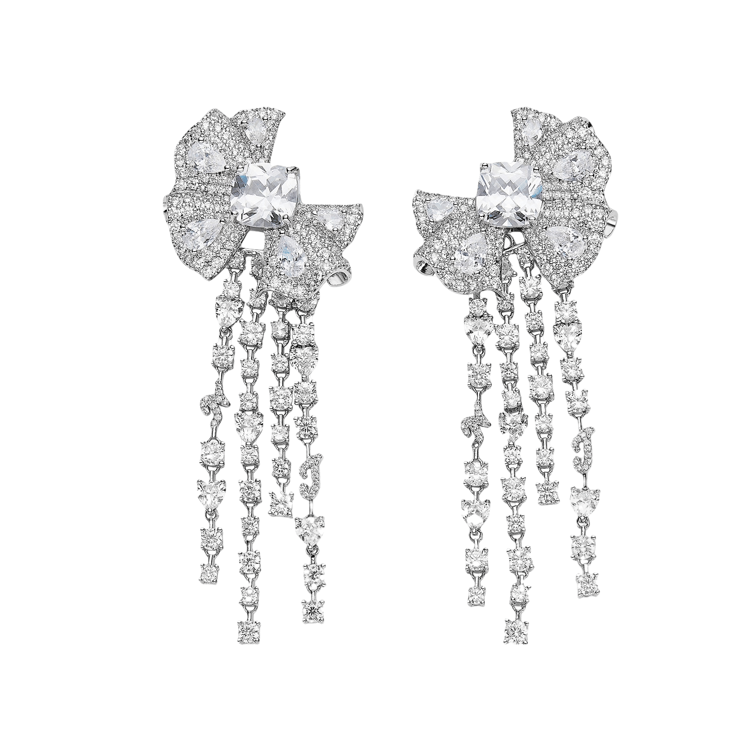 Eva Tassel Earrings in White made by Nana Jacqueline