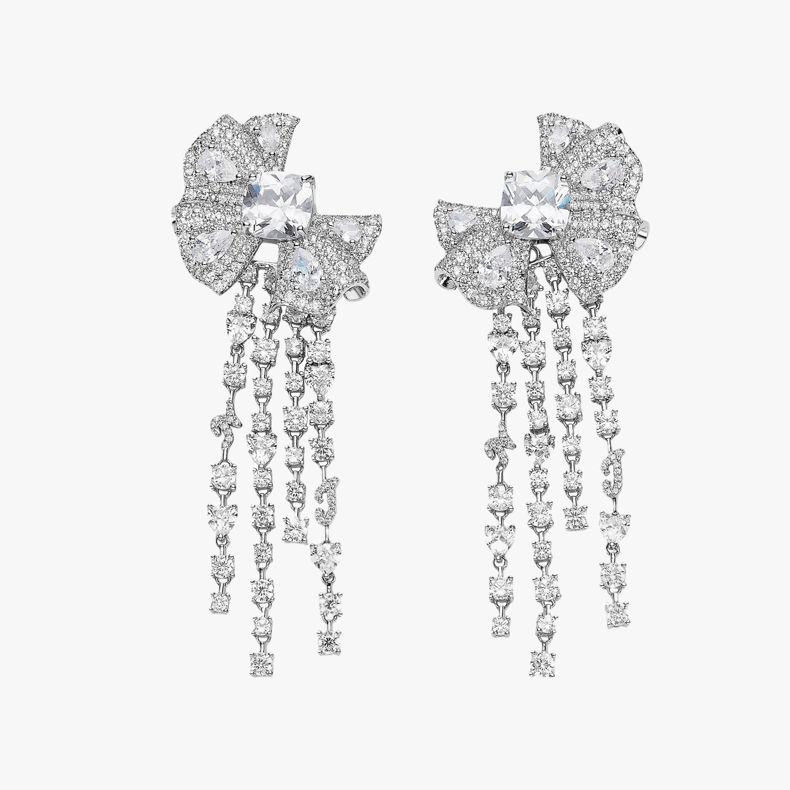 Eva Tassel Earrings in White made by Nana Jacqueline