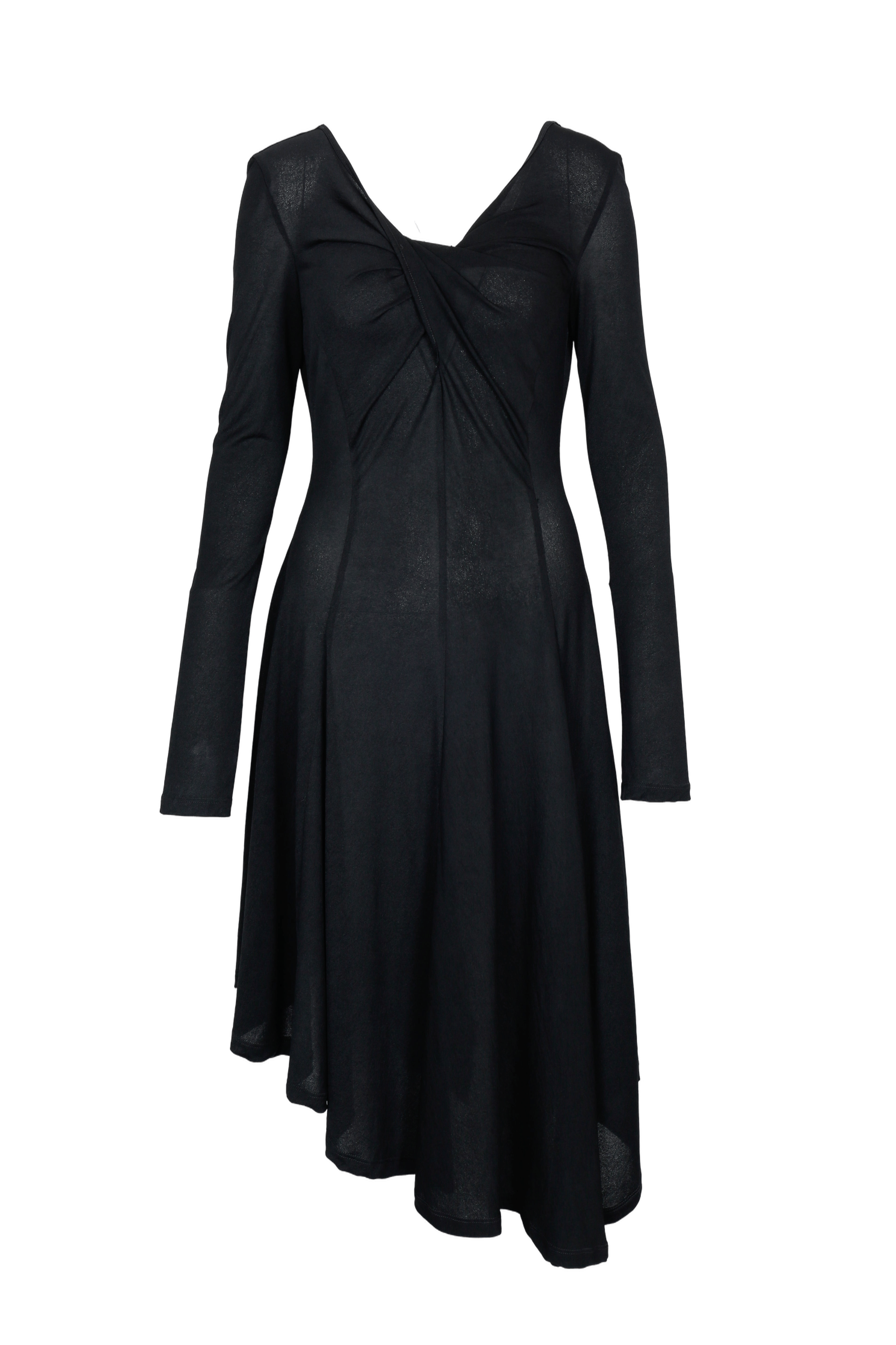 LONG SLEEVE FITTED KNIT DRESS WITH TWISTED DETAILS made by YIBRI