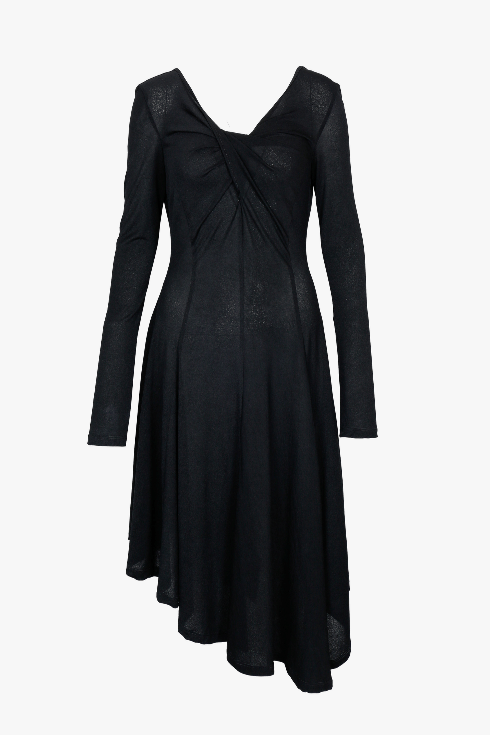 LONG SLEEVE FITTED KNIT DRESS WITH TWISTED DETAILS made by YIBRI