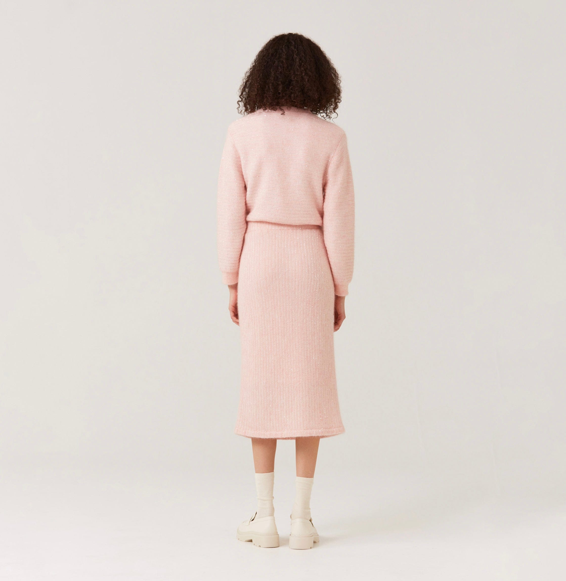 SEQUINED SHORT CARDIGAN in Pink made by CRUSH Collection