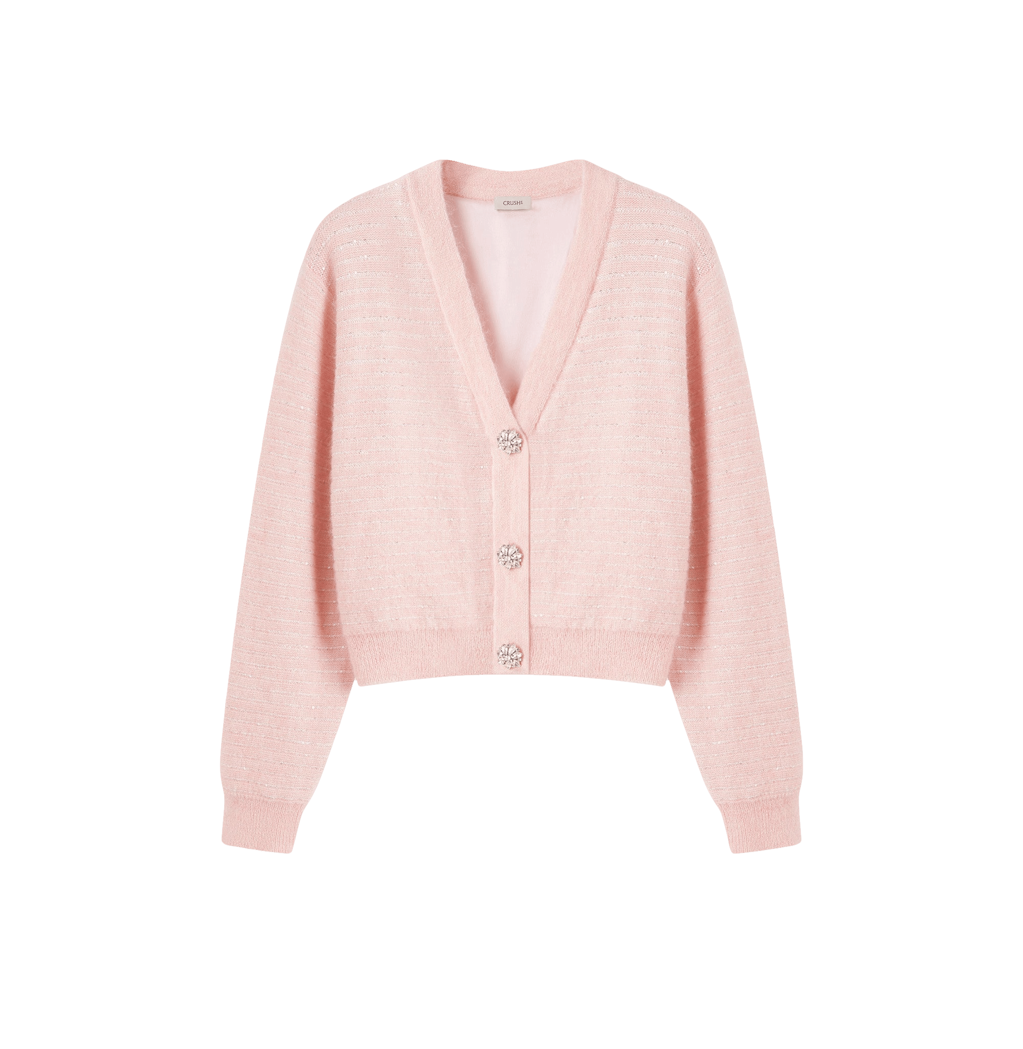 SEQUINED SHORT CARDIGAN in Pink made by CRUSH Collection