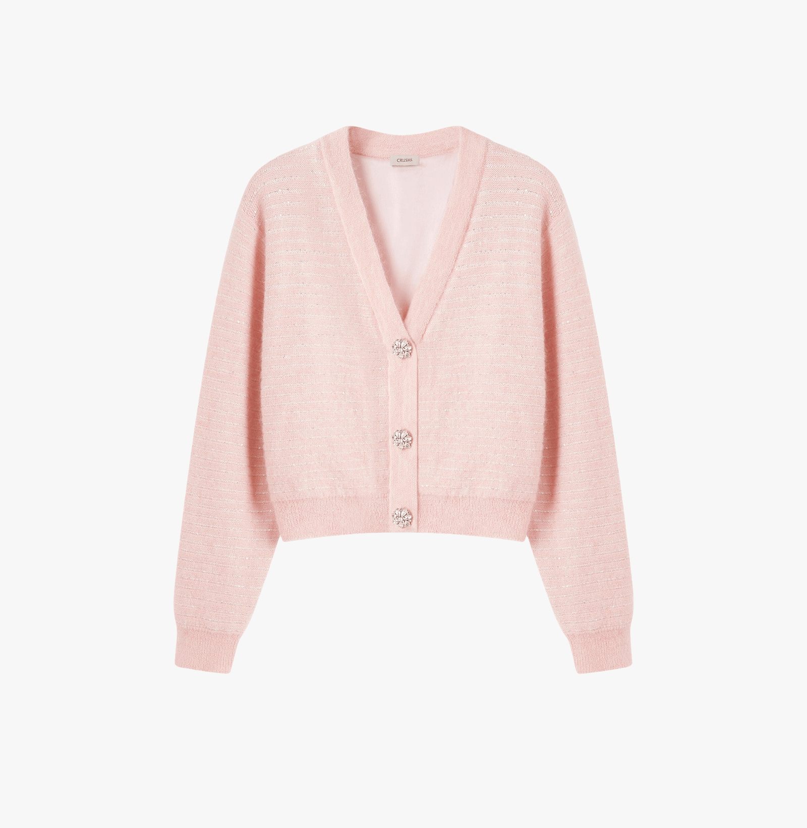 SEQUINED SHORT CARDIGAN in Pink made by CRUSH Collection